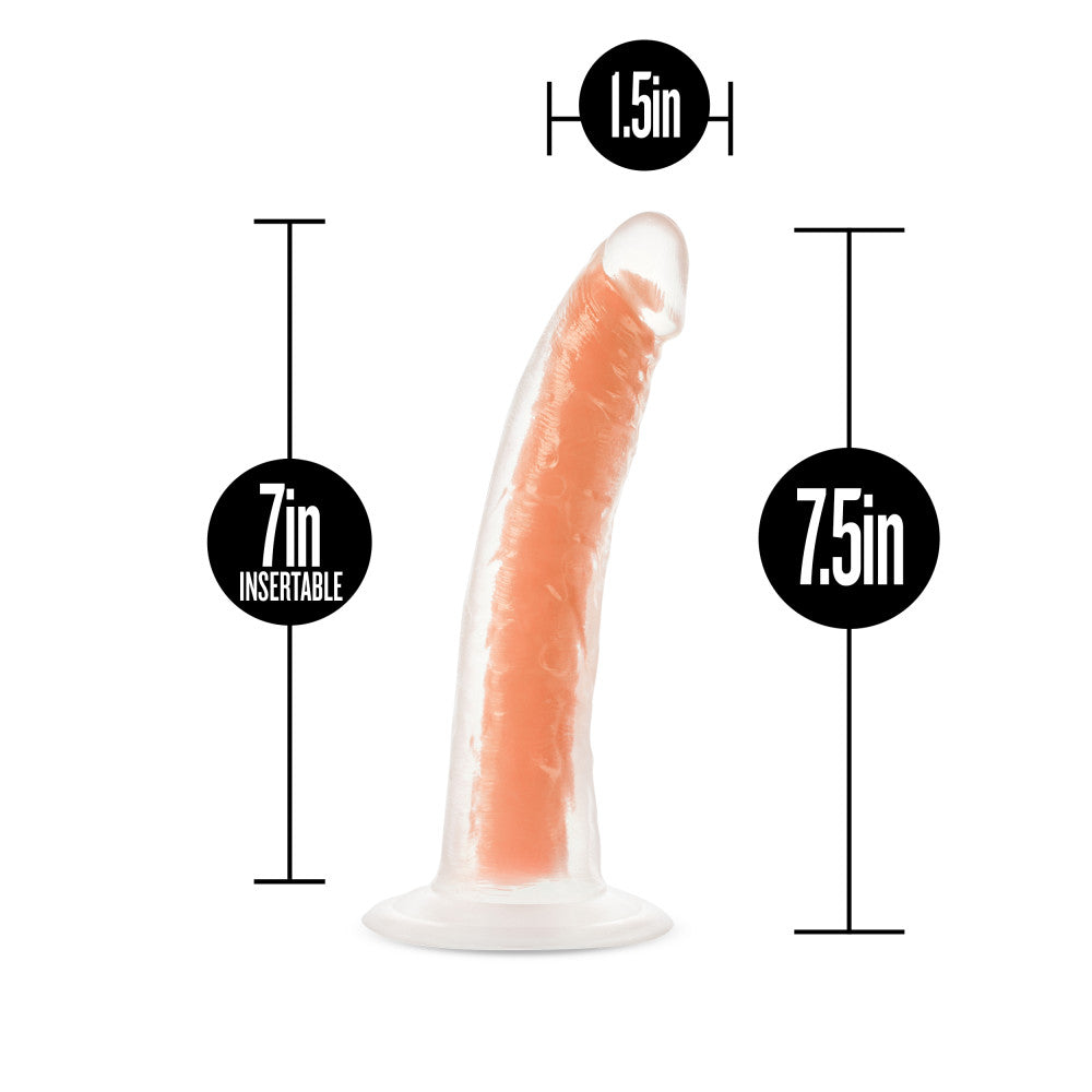 Neo Elite By Blush® | Lavo Glow In The Dark Neon Orange: 7.5-Inch Long Dildo - Made with Purio™ Silicone & SensaFeel® Dual Density Realistic Technology、mySite、bottomscart