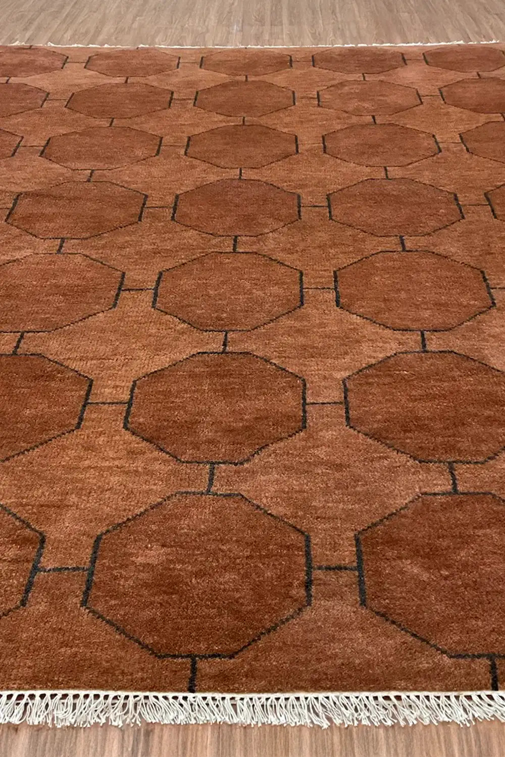 Octagon Link Hand-Knotted Square Wool Rug、mySite、gigharbornorthrealestate
