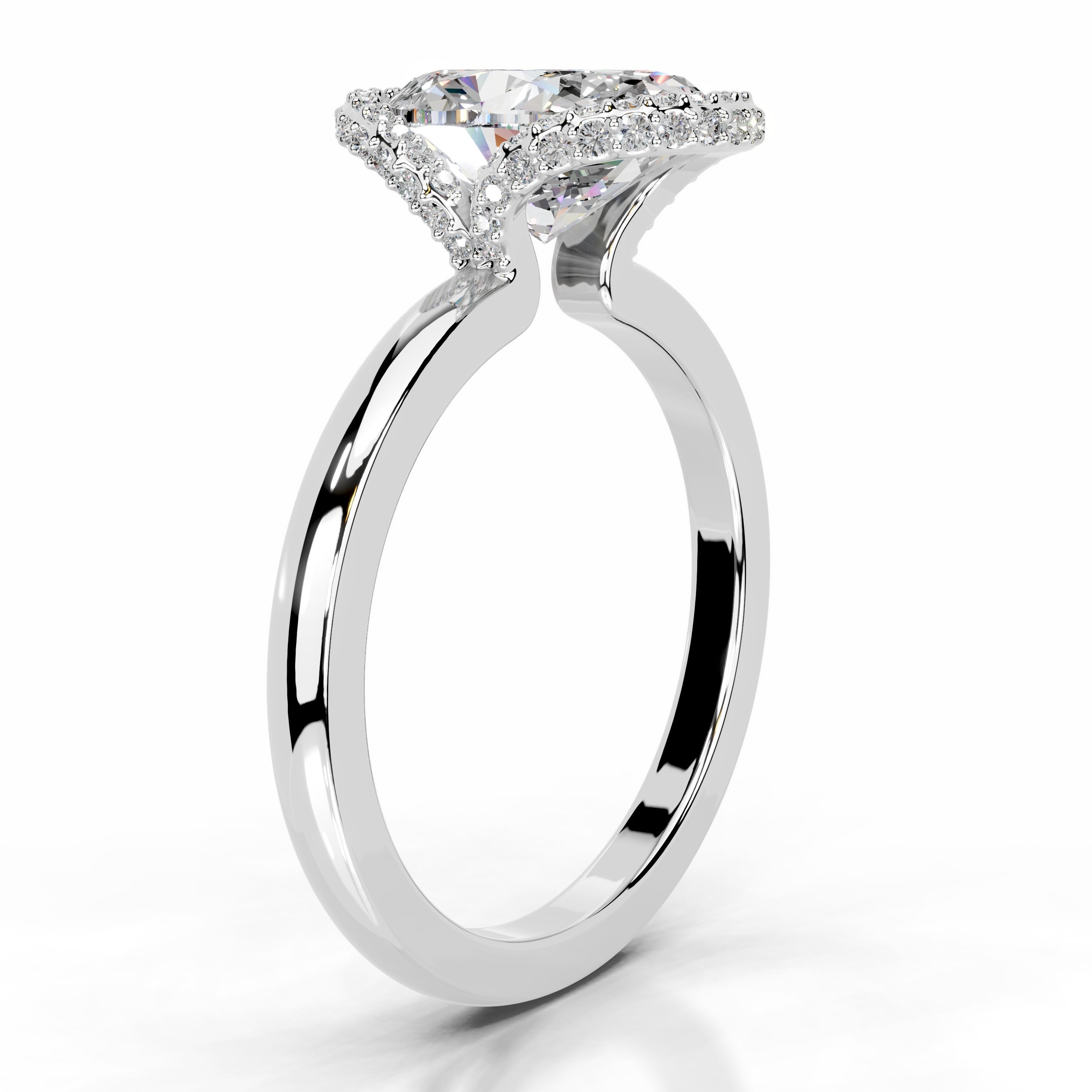 Bowie Moissanite & Diamond Ring - 18K White Gold、mySite、hinf8tx79