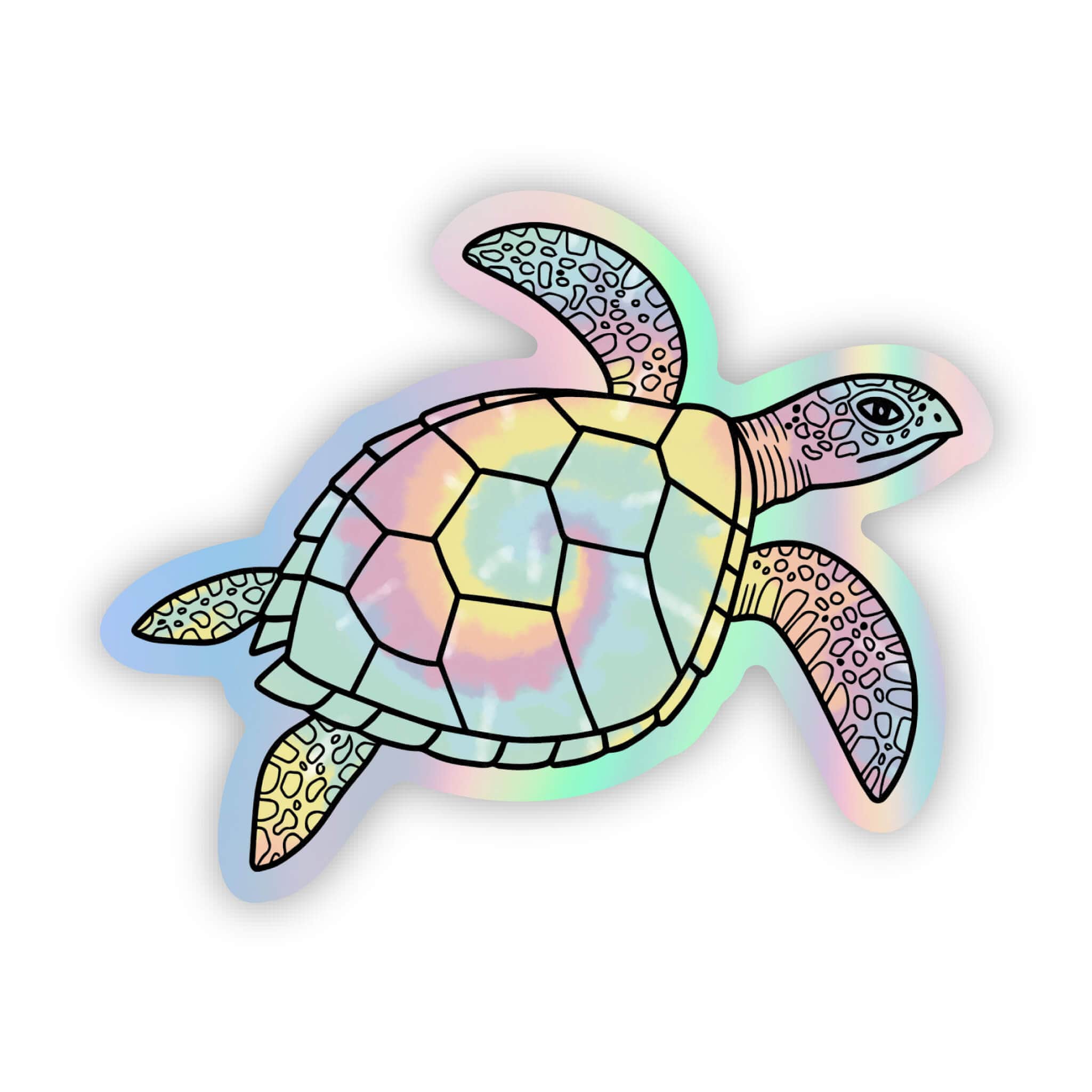  Holographic Tie Dye Sea Turtle Sticker、mySite、elrpsem3k