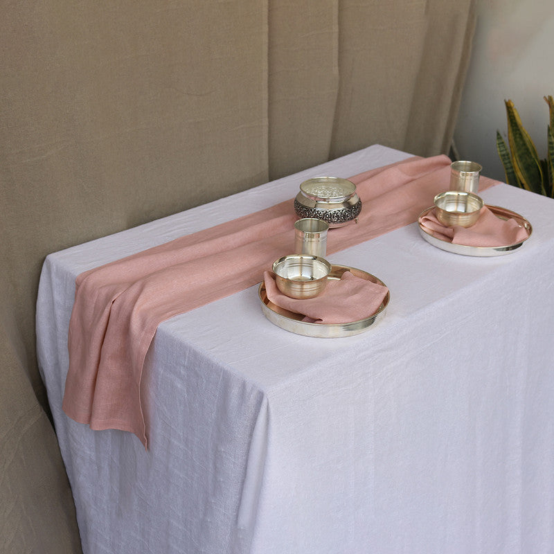 Pure Linen Table Runners | Dusty Pink、mySite、camillekostekn