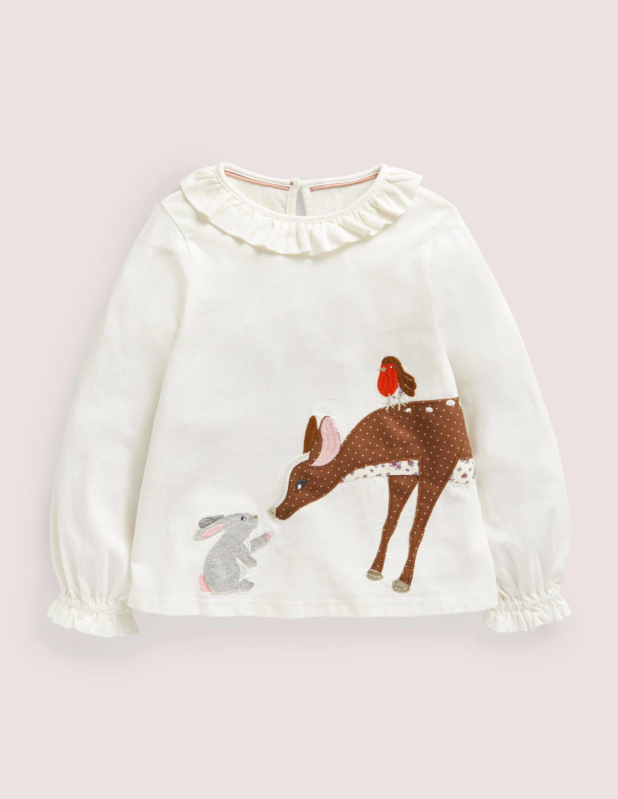  Pretty Appliqu茅 T-Shirt-Ivory Woodland Animals、mySite、ashleygrahame