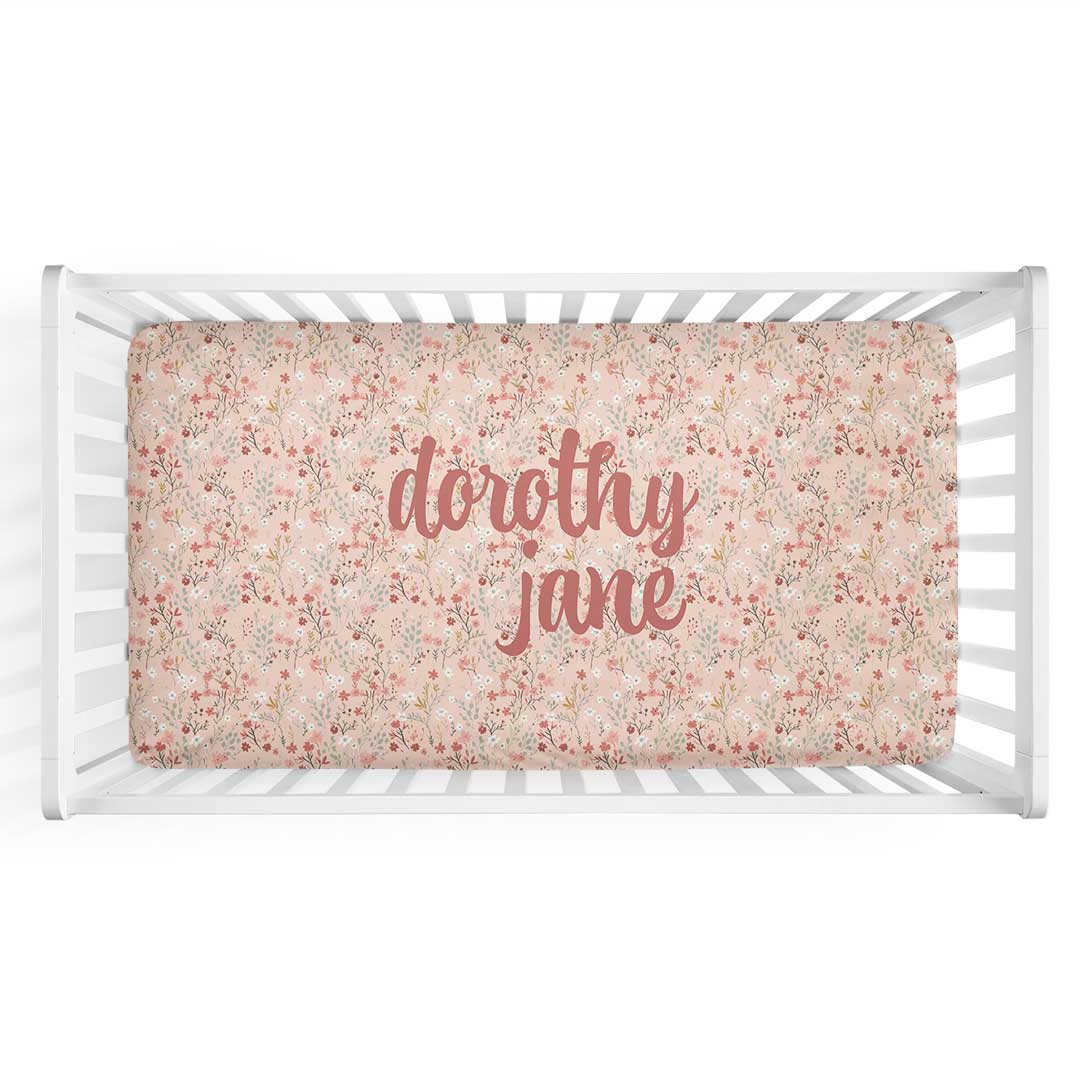  Autumn Blooms Personalized Crib Sheet、mySite、layawaytickets