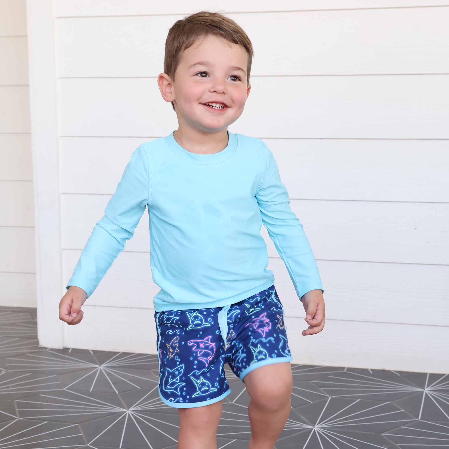  Long Sleeve Rash Guard Shirt | Glow Fin Blue、mySite、layawaytickets