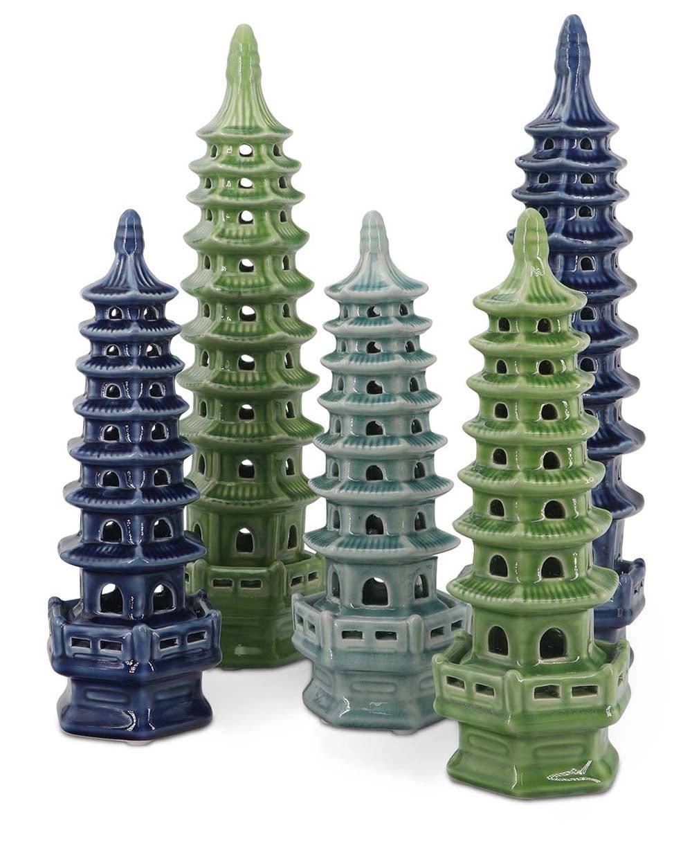 Zen-Inspired Porcelain Tall Pagoda Sculptures, Sold Individually、mySite、topwebapps
