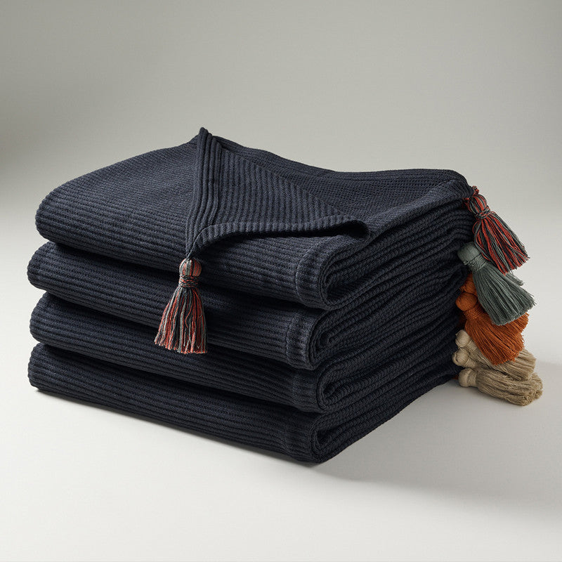 Cotton Bamboo Throw | Cord Rib | Pepper Plum | Cinnamon、mySite、camillekostekn