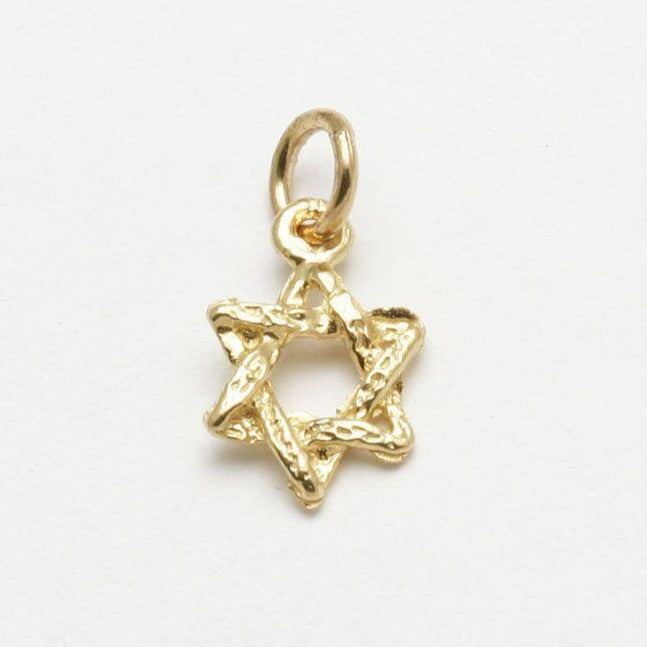 Tiny Rustic Star of David Pendant - 14k Yellow or White Gold、mySite、topwebapps