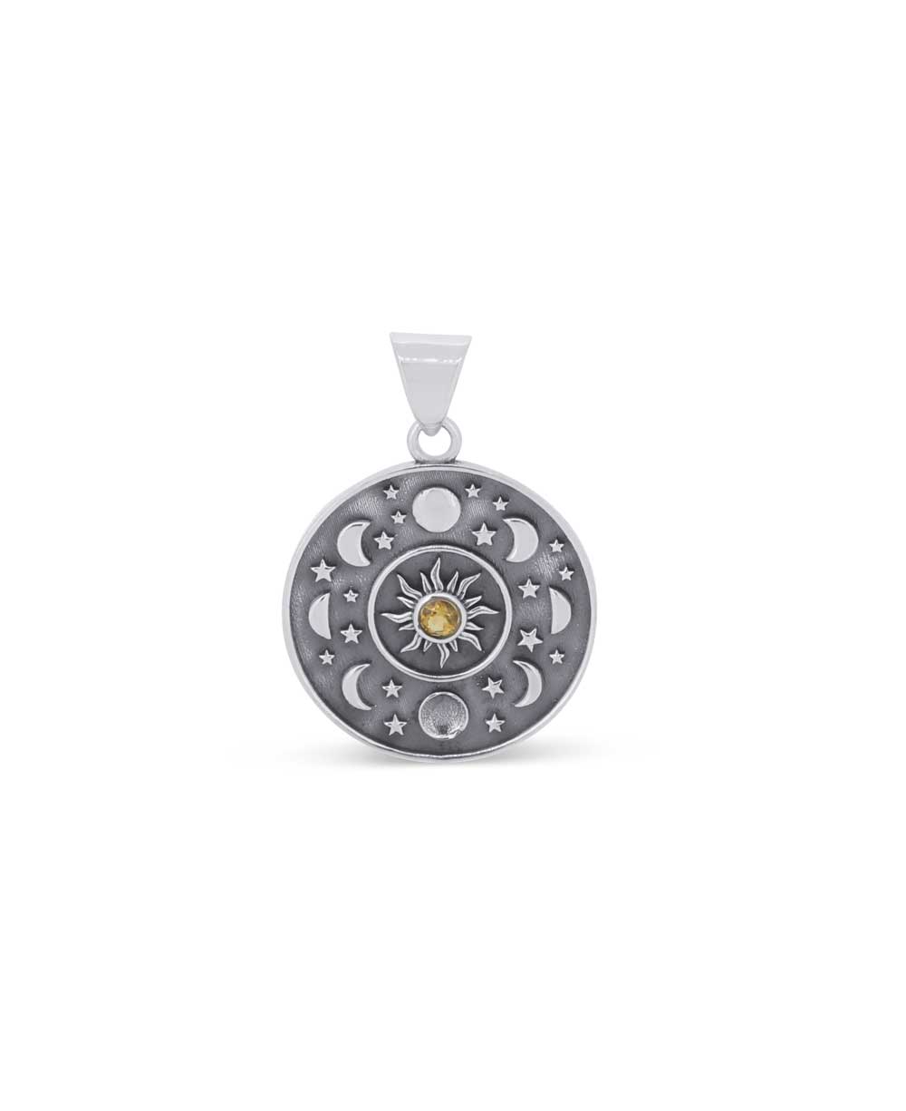 Sterling Silver Inspirational Celestial Pendant with Citrine、mySite、topwebapps