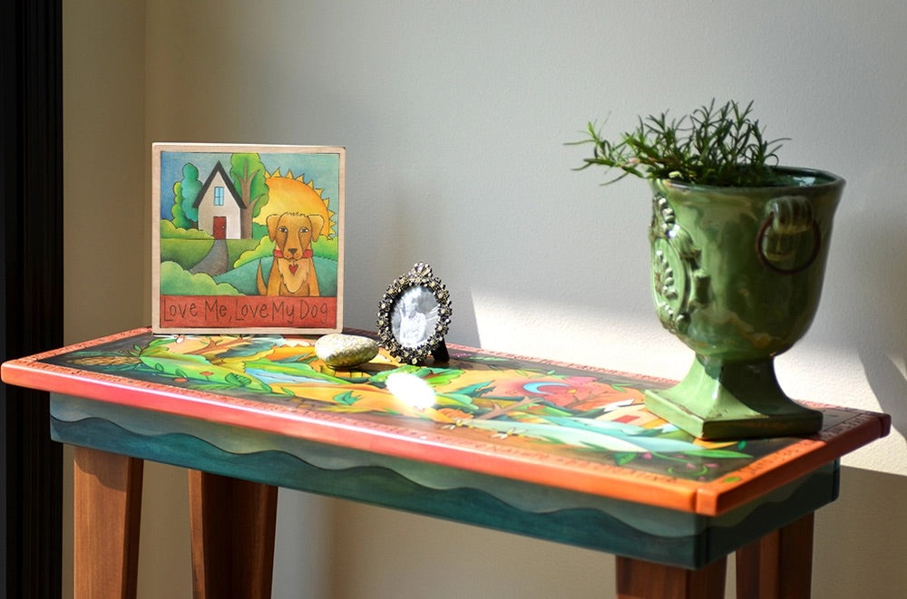 Love 4-Letter Word Wood 9x9 Plaque、mySite、g9winljtr