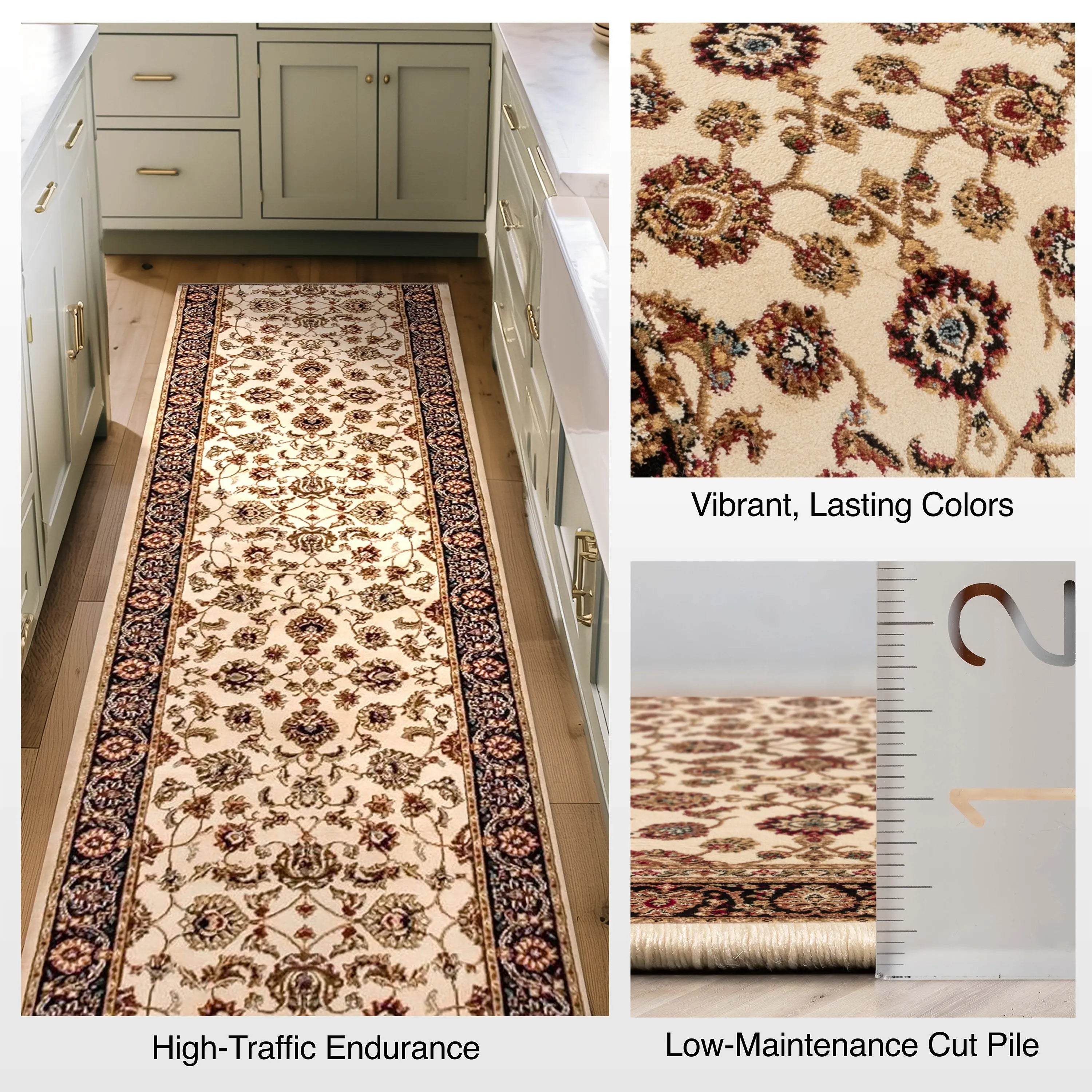 Sarouk Custom Size Runner Traditional Ivory 27 Inch Wide x Choose Your Length Hallway Runner Rug、mySite、gigharbornorthrealestate