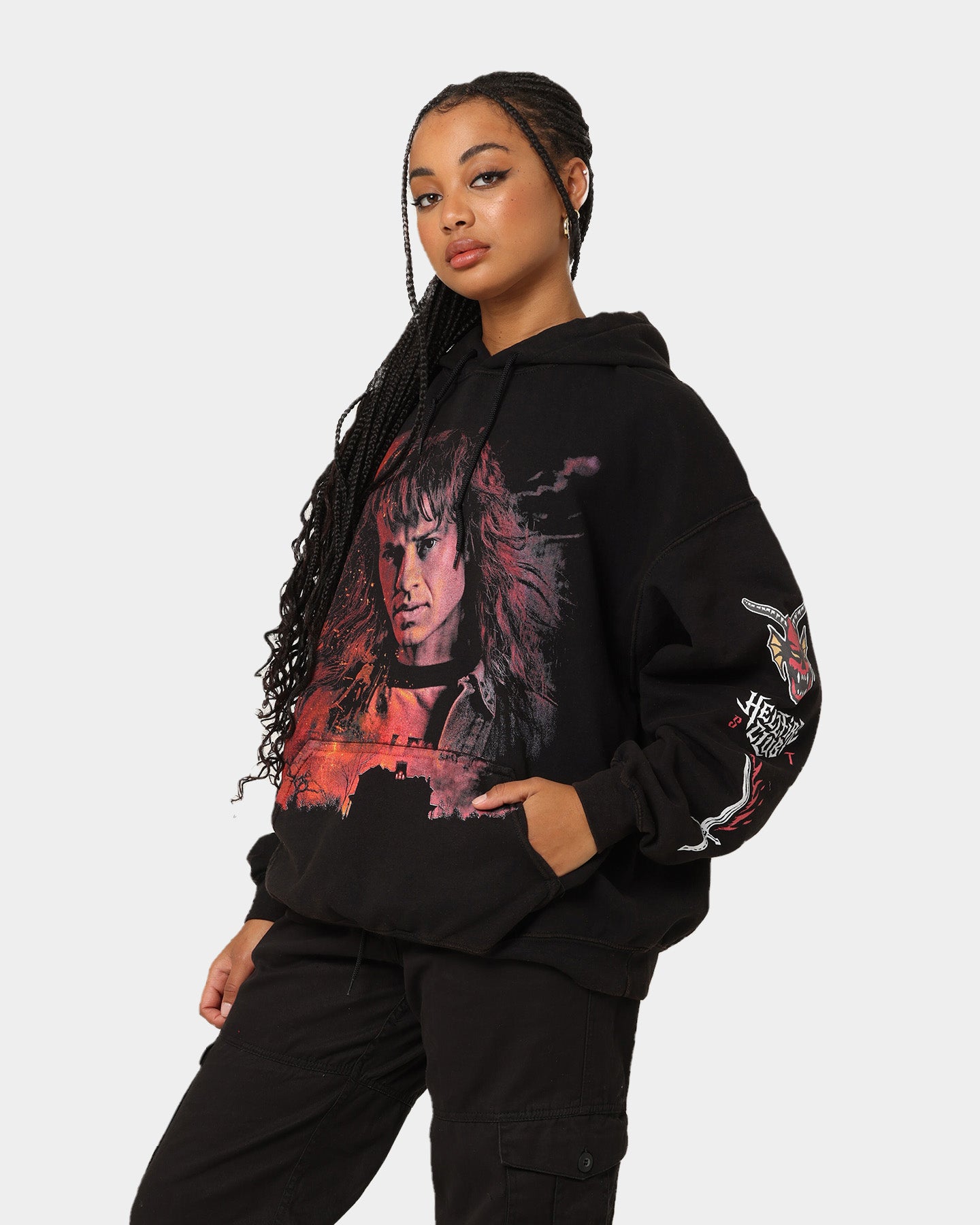 Goat Crew X Stranger Things Eddie Vintage Hoodie Black Wash、mySite、zt4zffjzw