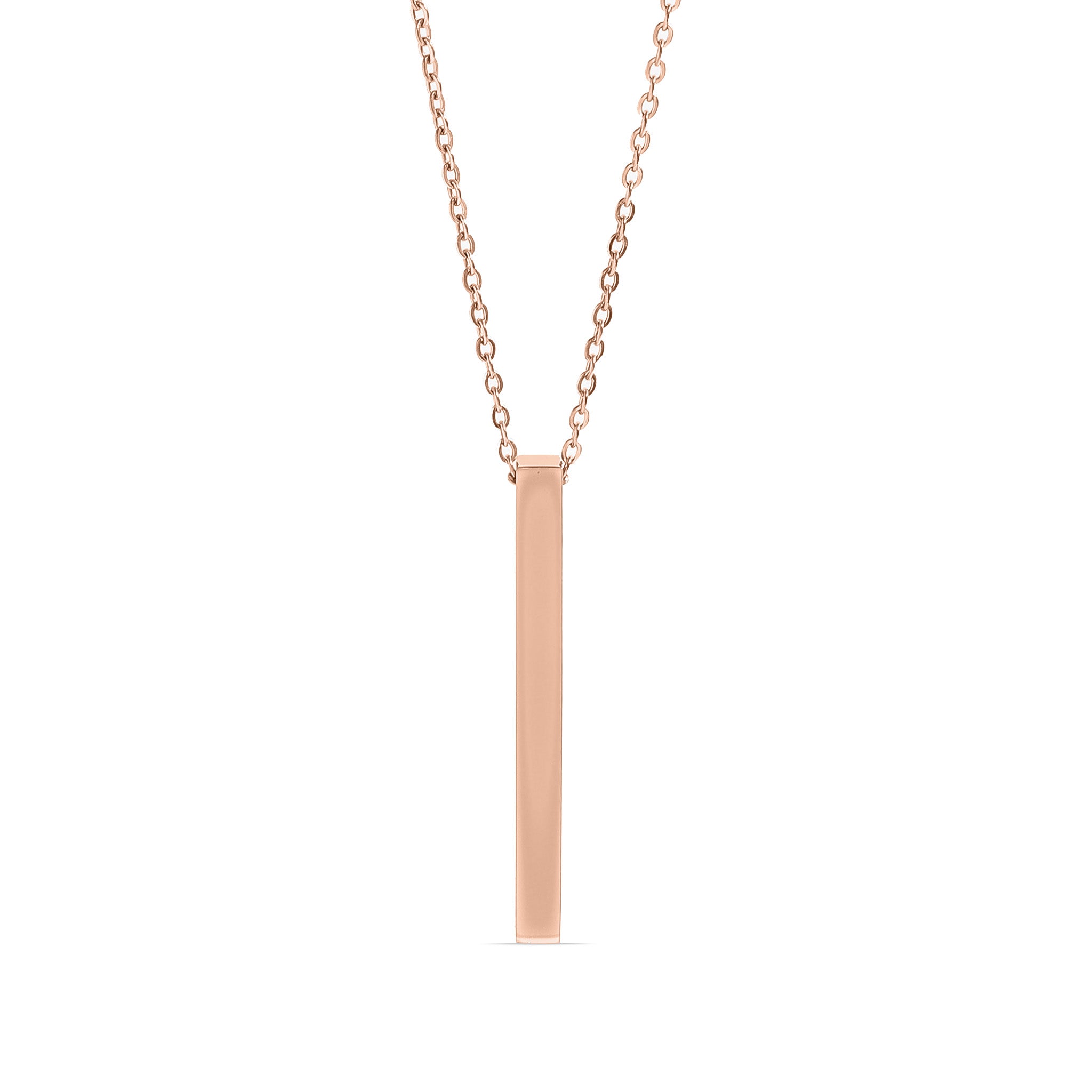 18K Gold PVD Stainless Steel Square 4 Sided Vertical Blank Bar Necklace / SBB0120、mySite、dreamappss