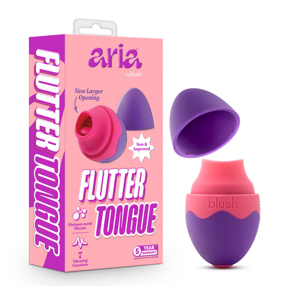 Aria By Blush® | Flutter Tongue 7-Function Flicking Tongue Clitoris Stimulator - Made From Satin Smooth Platinum-Cured Silicone、mySite、bottomscart