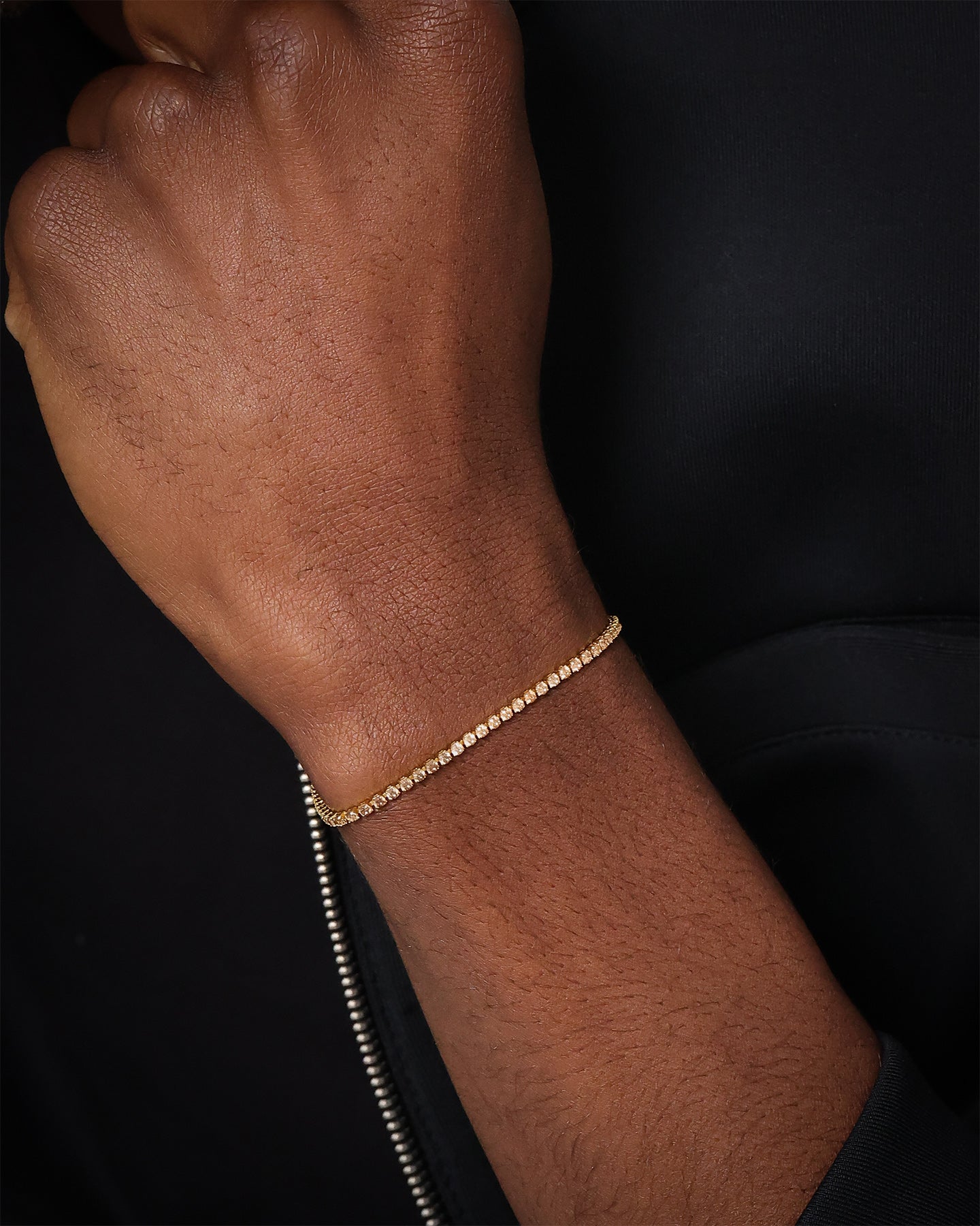 Saint Morta Micro Coloured Tennis Bracelet Gold/Brown、mySite、zt4zffjzw