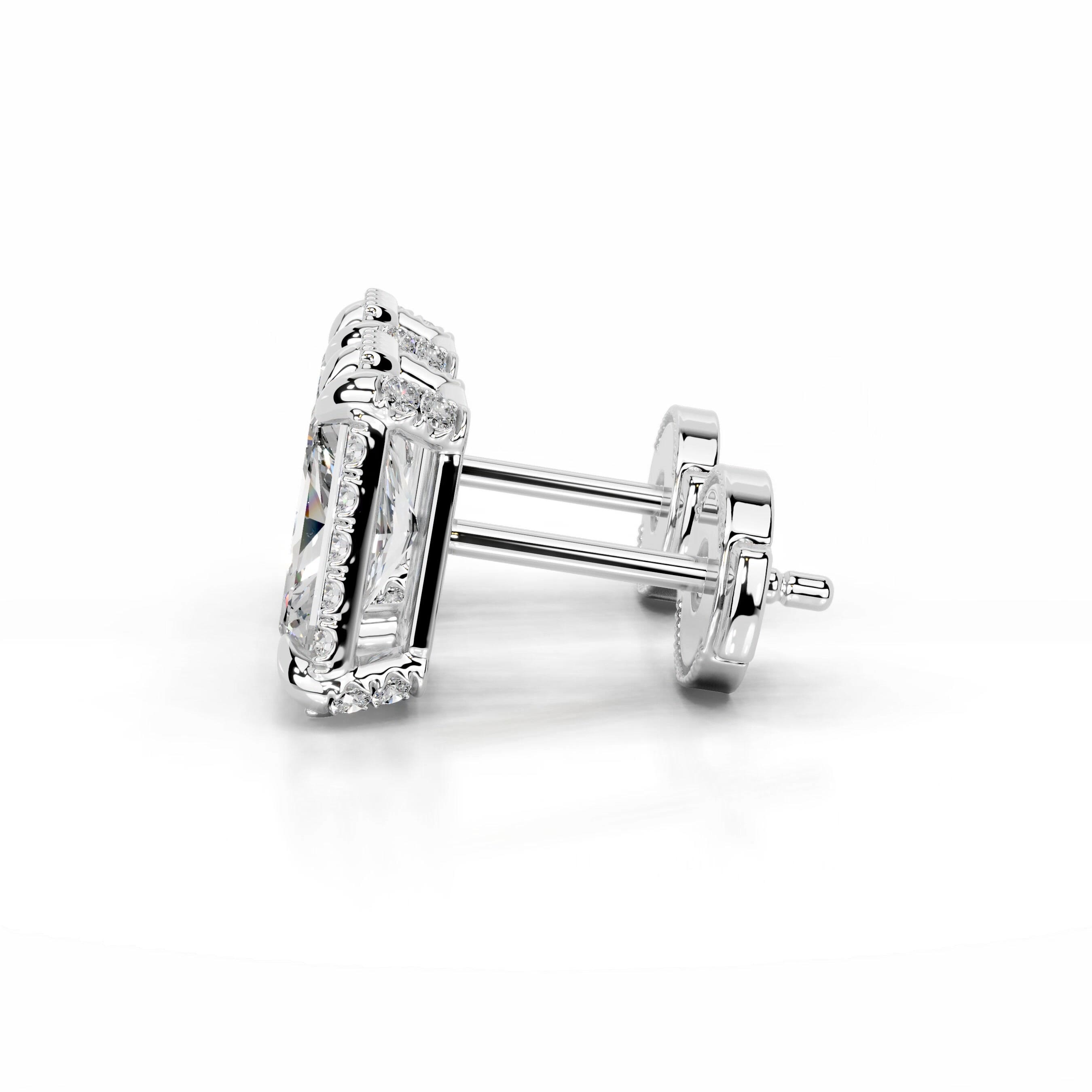 Ophelia Diamond Halo Earrings - 18K White Gold、mySite、hinf8tx79