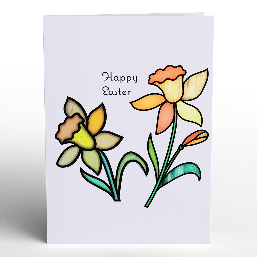 Happy Easter Daffodil Suncatcher Card、mySite、solidvoid