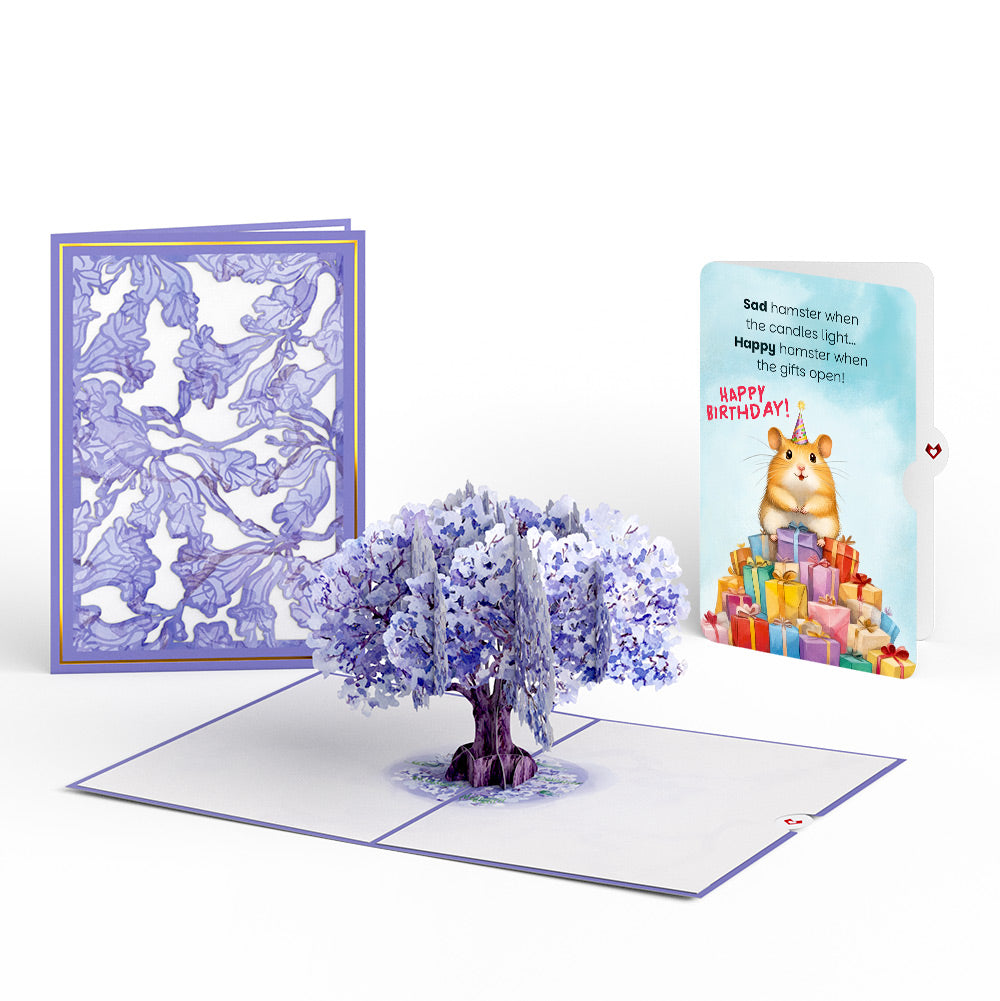 Watercolor Jacaranda Tree Birthday Pop-Up Card and Happy Hamster Sentiment Set、mySite、solidvoid