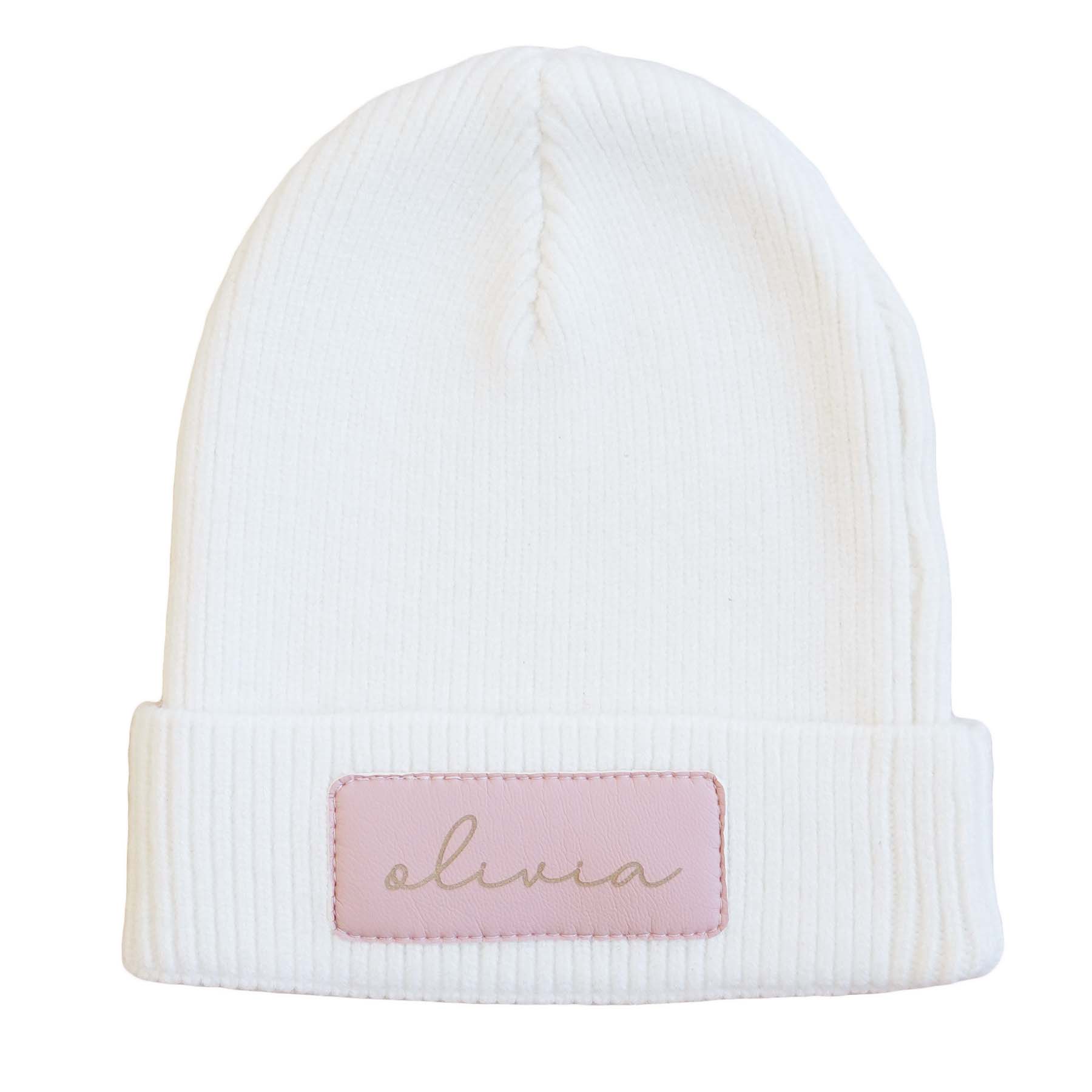  Personalized Leather Patch Beanie | All Colors、mySite、layawaytickets
