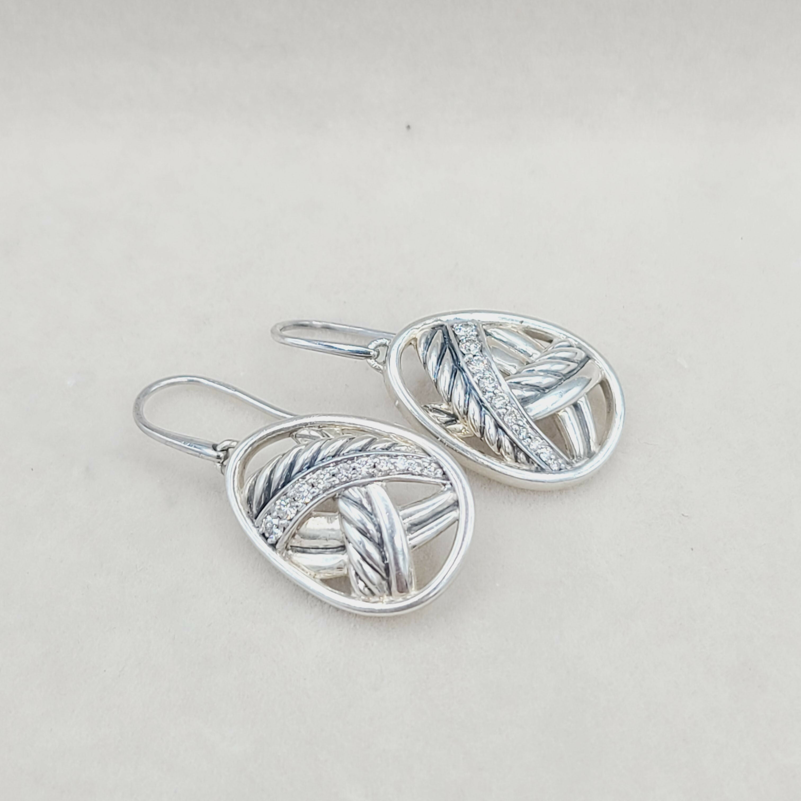 David Yurman Papyrus Crossover Drop Earrings Diamonds、mySite、hinf8tx79