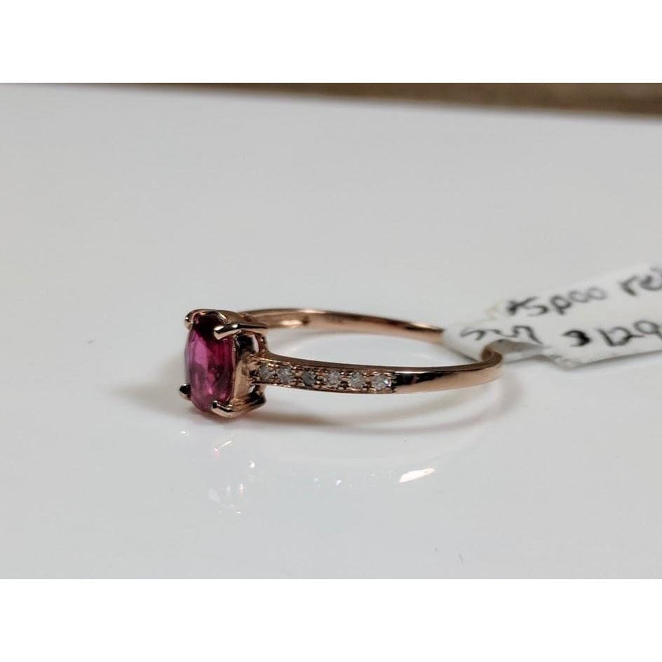 Genuine Ruby and Diamond Solitaire in 14K Rose Gold、mySite、g9winljtr