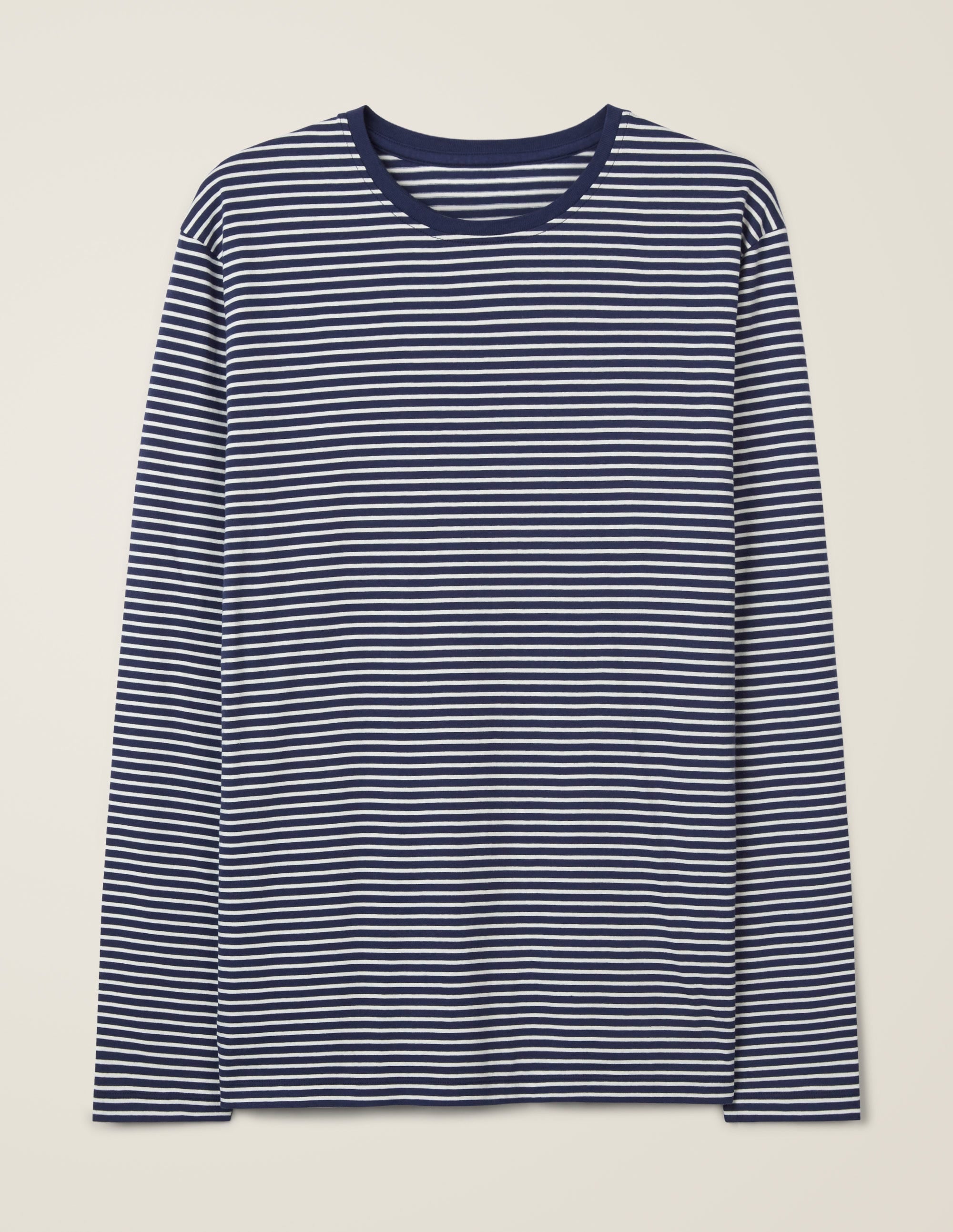  Classic Long-sleeved T-shirt-Navy/Ivory Stripe、mySite、ashleygrahame