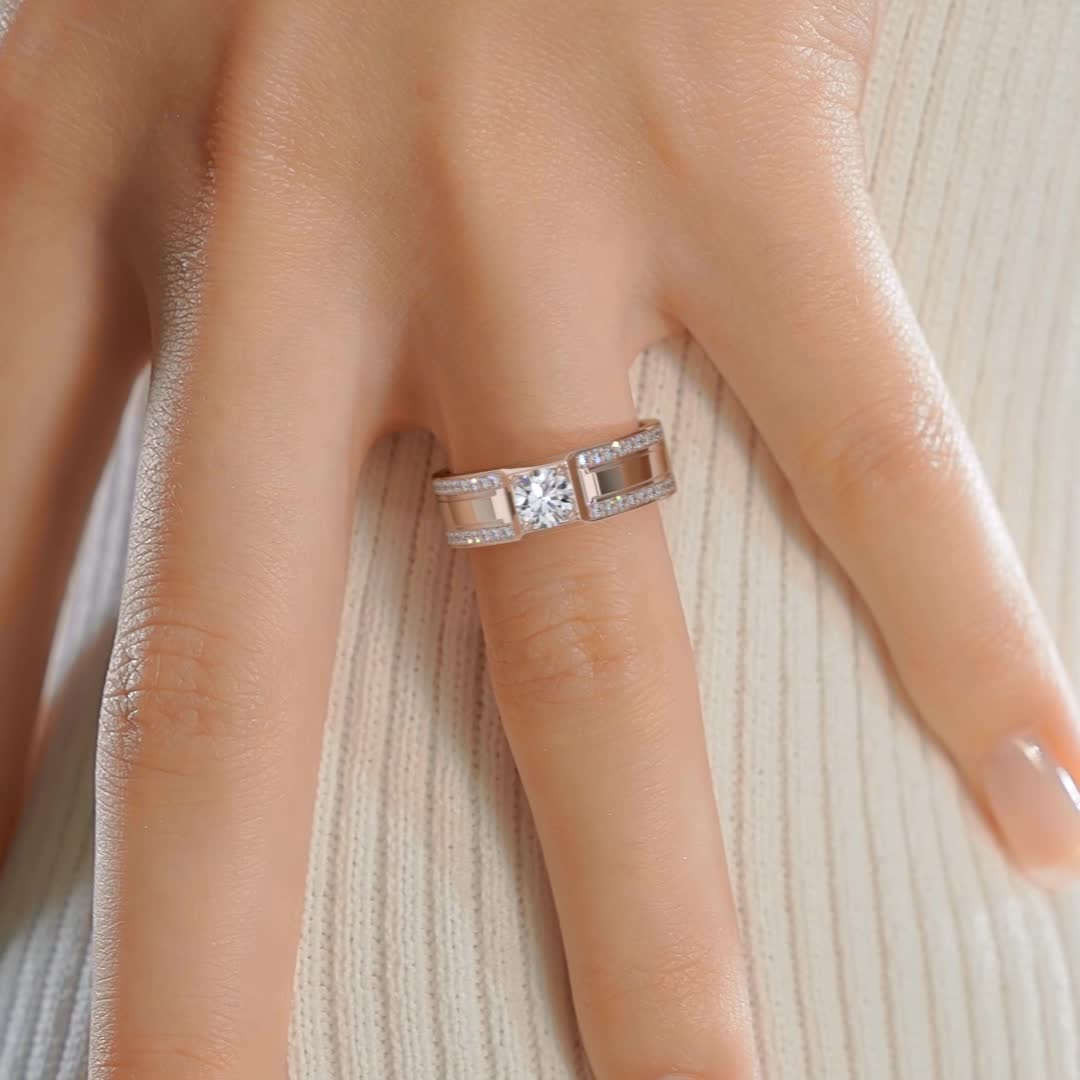 Raquel Lab Grown Diamond Wedding Band (1.25 Carat) -14K Rose Gold、mySite、hinf8tx79