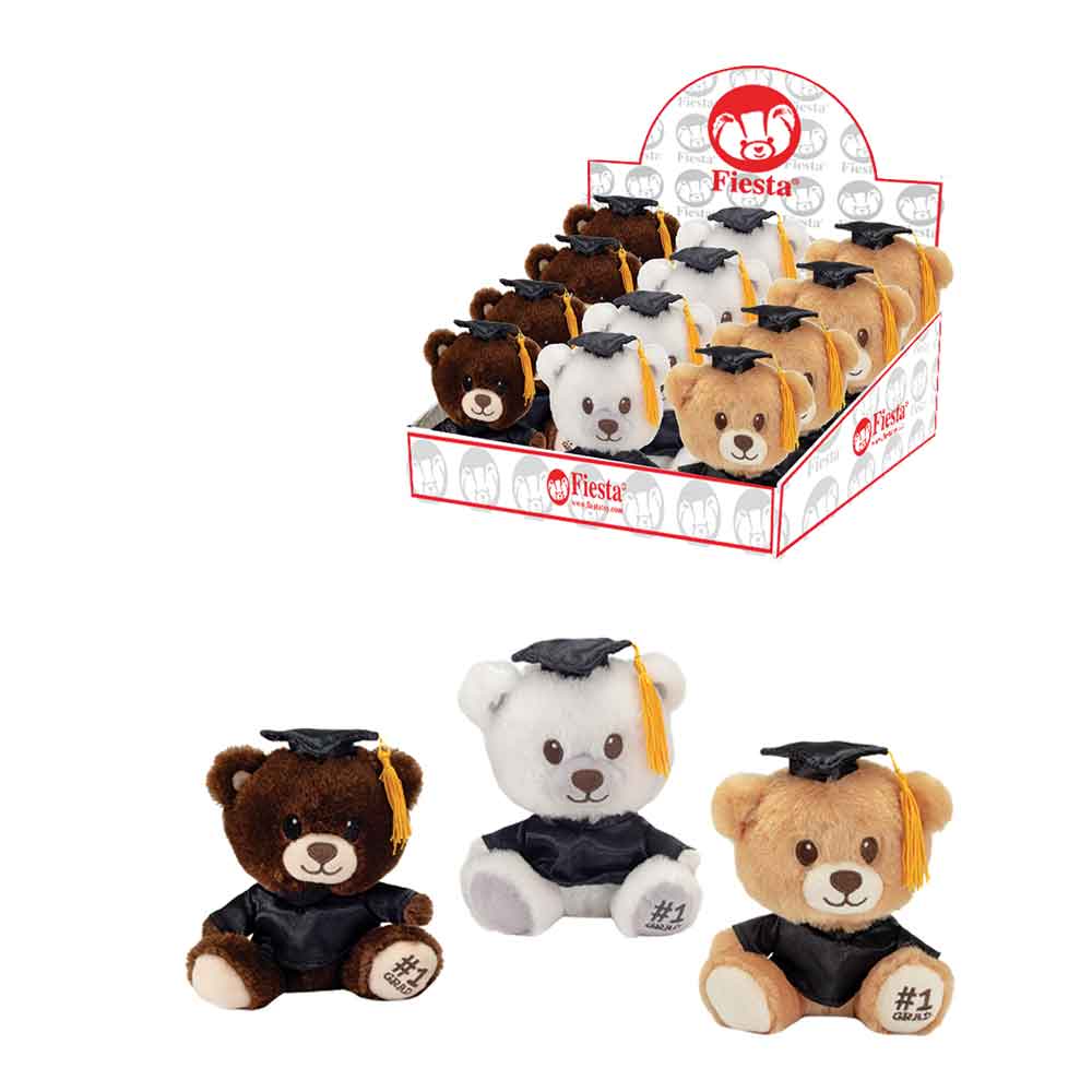 6IN 3ASST. GRAD. BEARS IN PDQ WITH GRAD-WHITE, BROWN OR BEIGE、mySite、g9winljtr