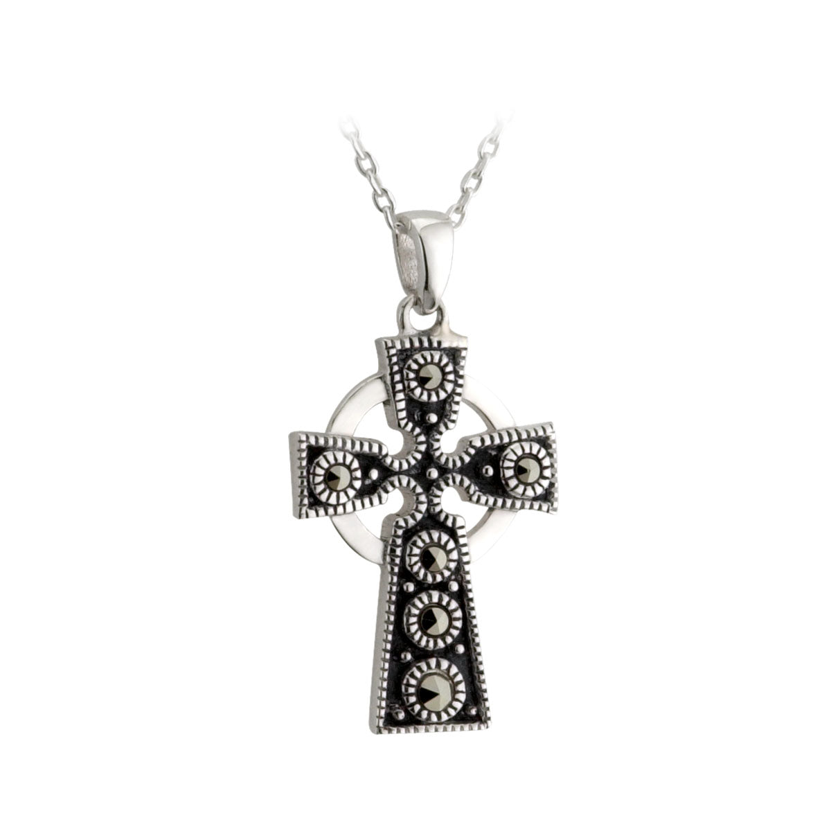Silver Marcasite Celtic Cross Necklace、mySite、botmansion