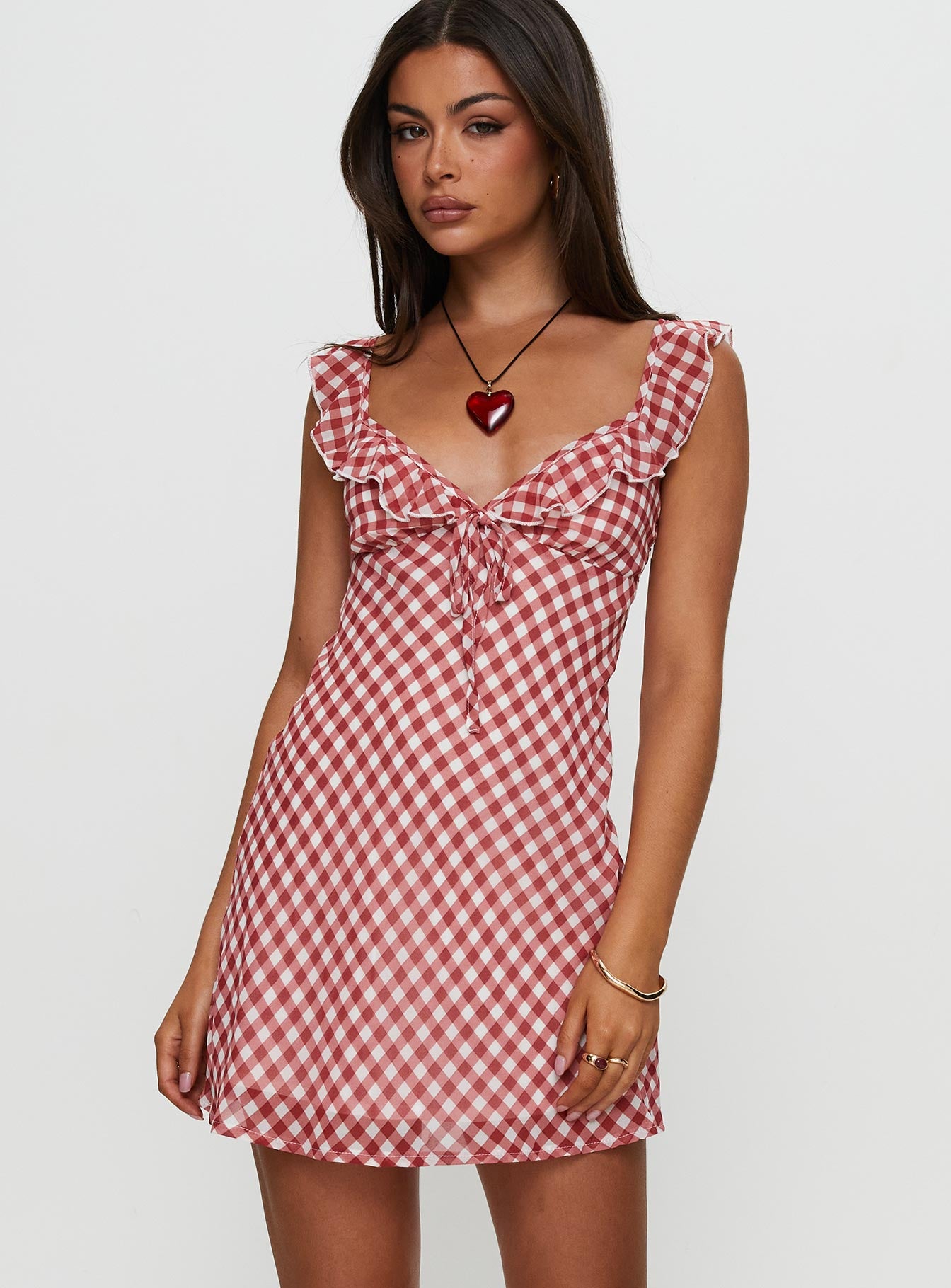 Marseilla Mini Dress Red Check、mySite、solidvoid