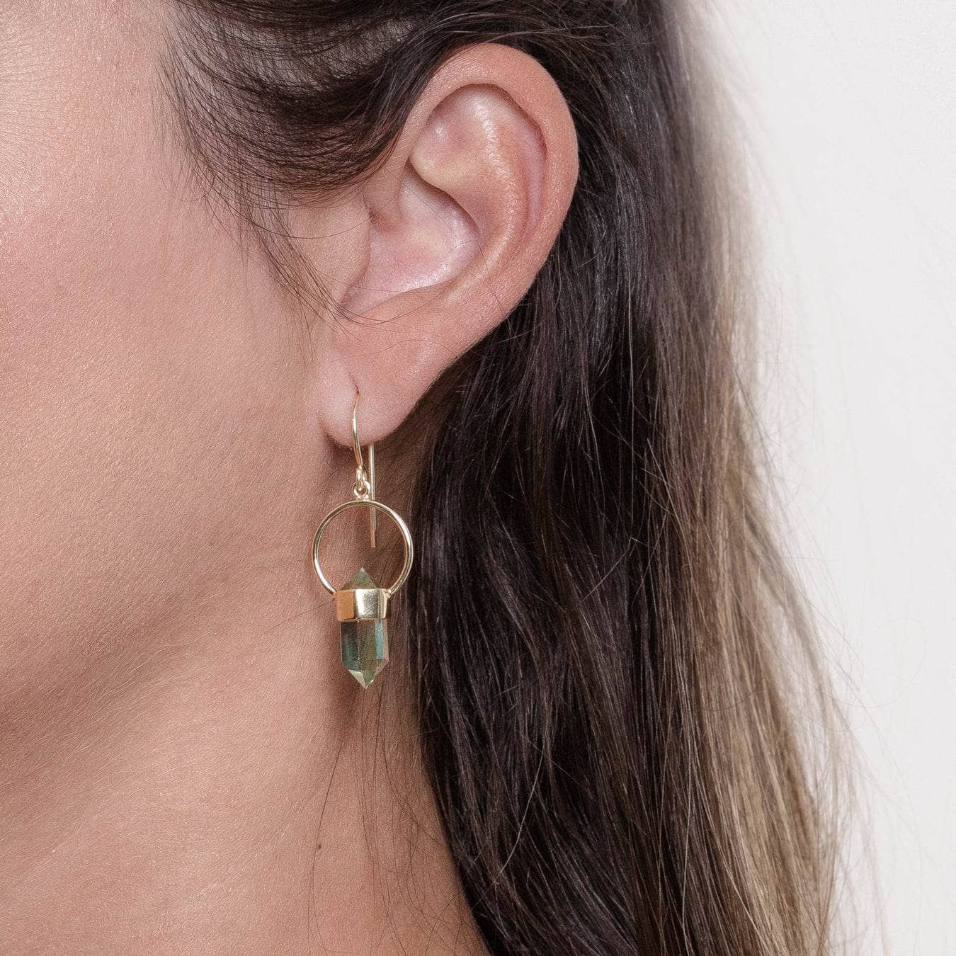 Green Amethyst Crystal Point Earrings、mySite、hinf8tx79