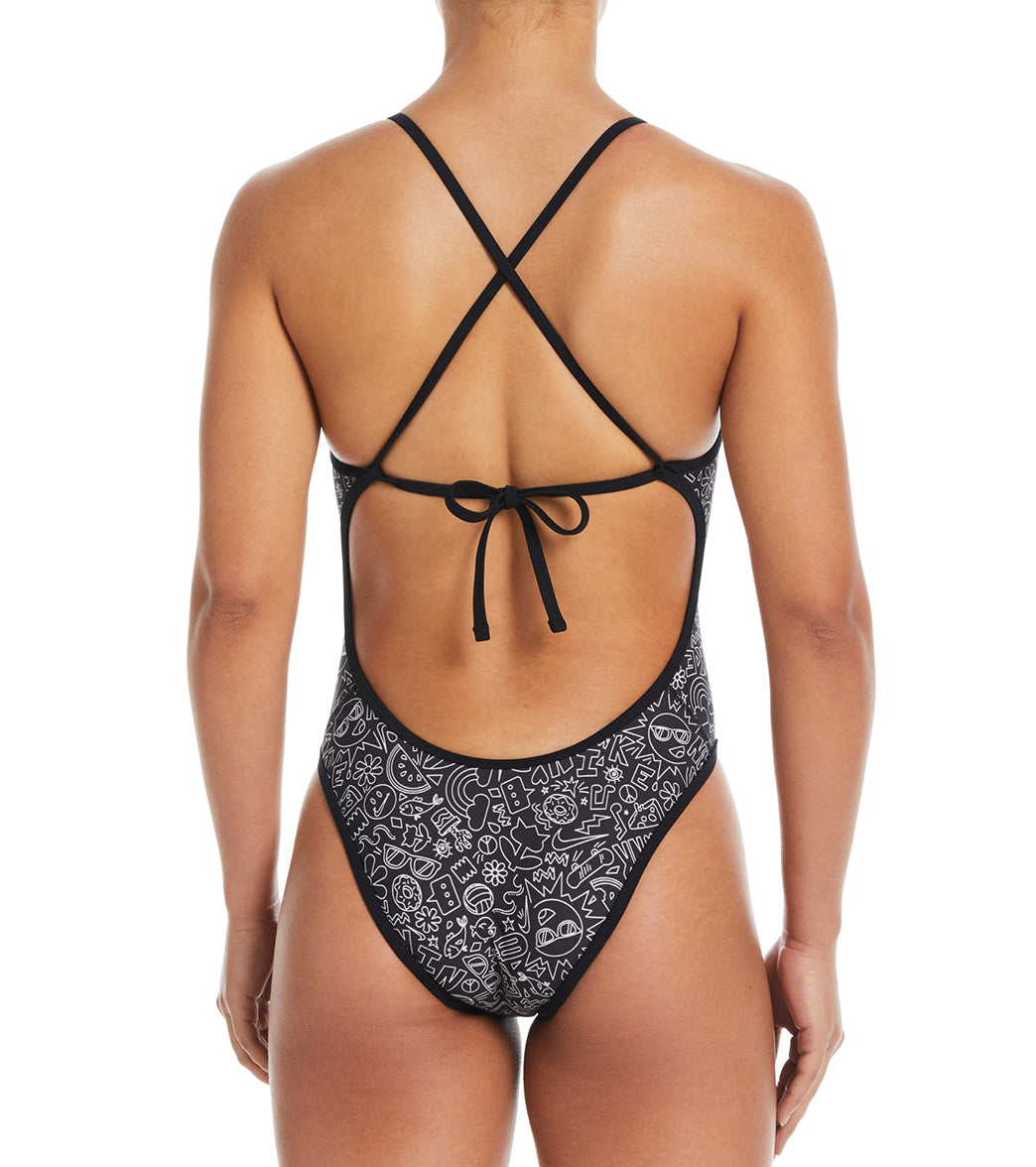 Nike Women's Hydrastrong Multi Print Tie Back One Piece Swimsuit、mySite、noshort