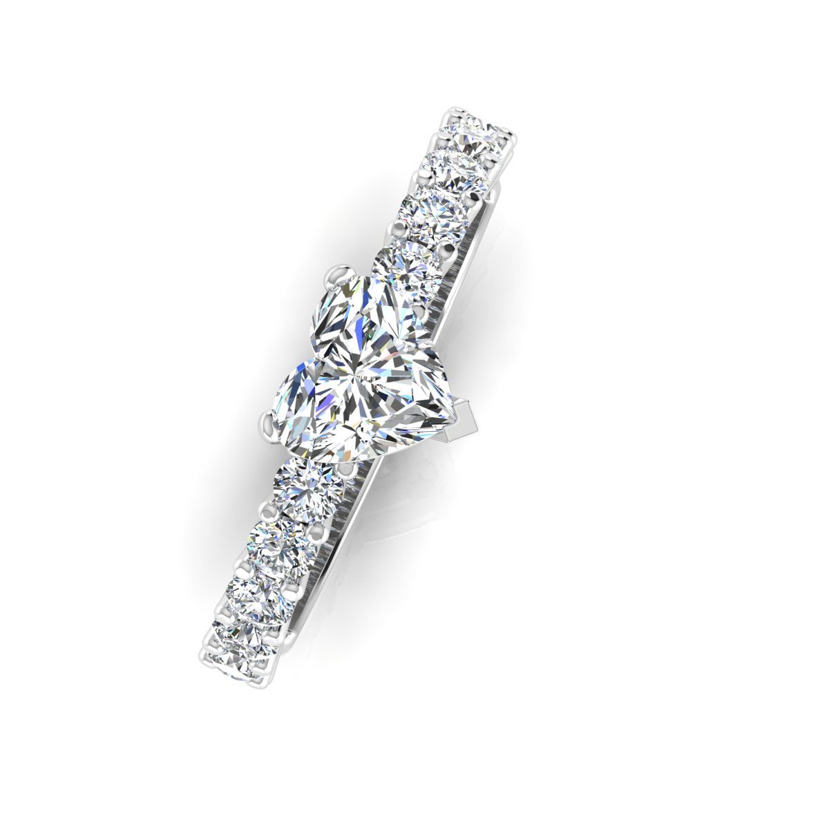 Heart Cut Prong Set Moissanite Engagement Ring、mySite、hinf8tx79