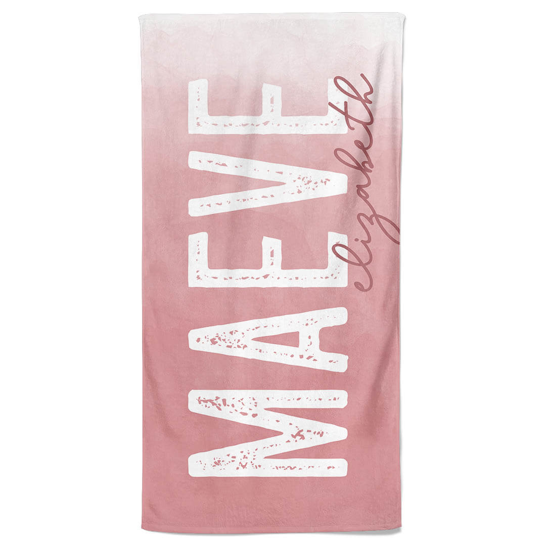  Mauve Ombre Personalized Kids Beach Towel、mySite、layawaytickets