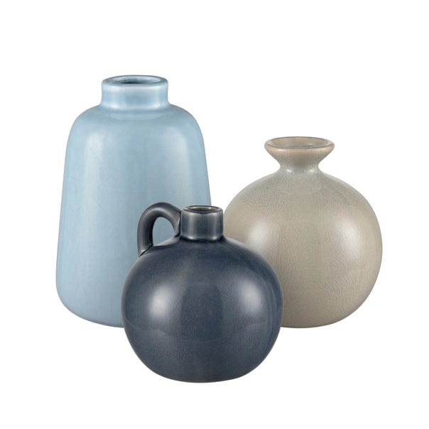Set of 3 Andra Decorative Ceramic Bud Vases、mySite、g9winljtr