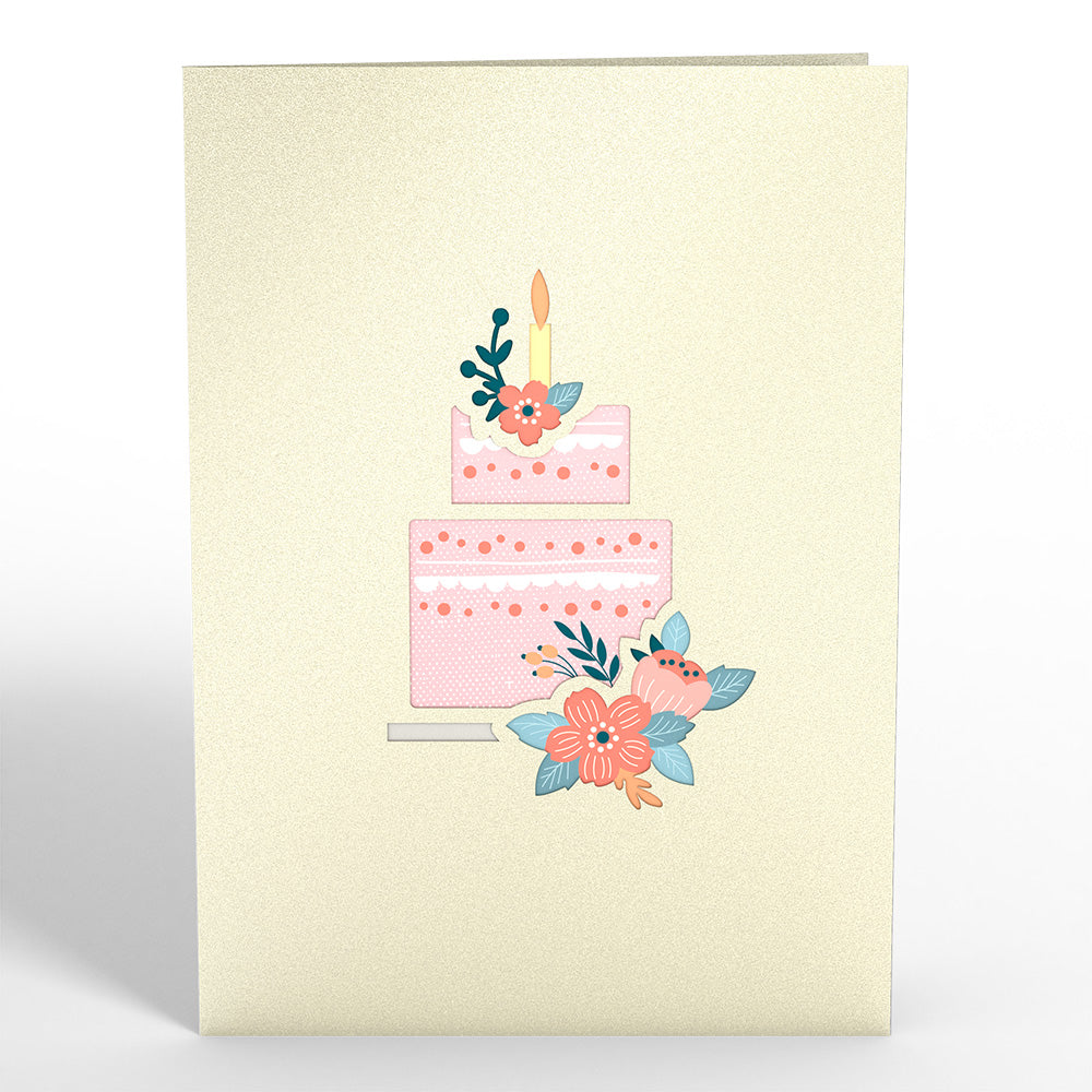 Floral Birthday Cake Pop-Up Card、mySite、solidvoid