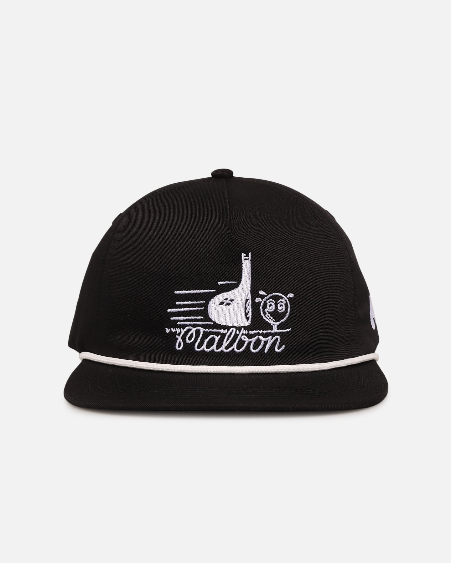 Malbon Cotton Twill Rope Snapback Hat Black/White、mySite、zt4zffjzw