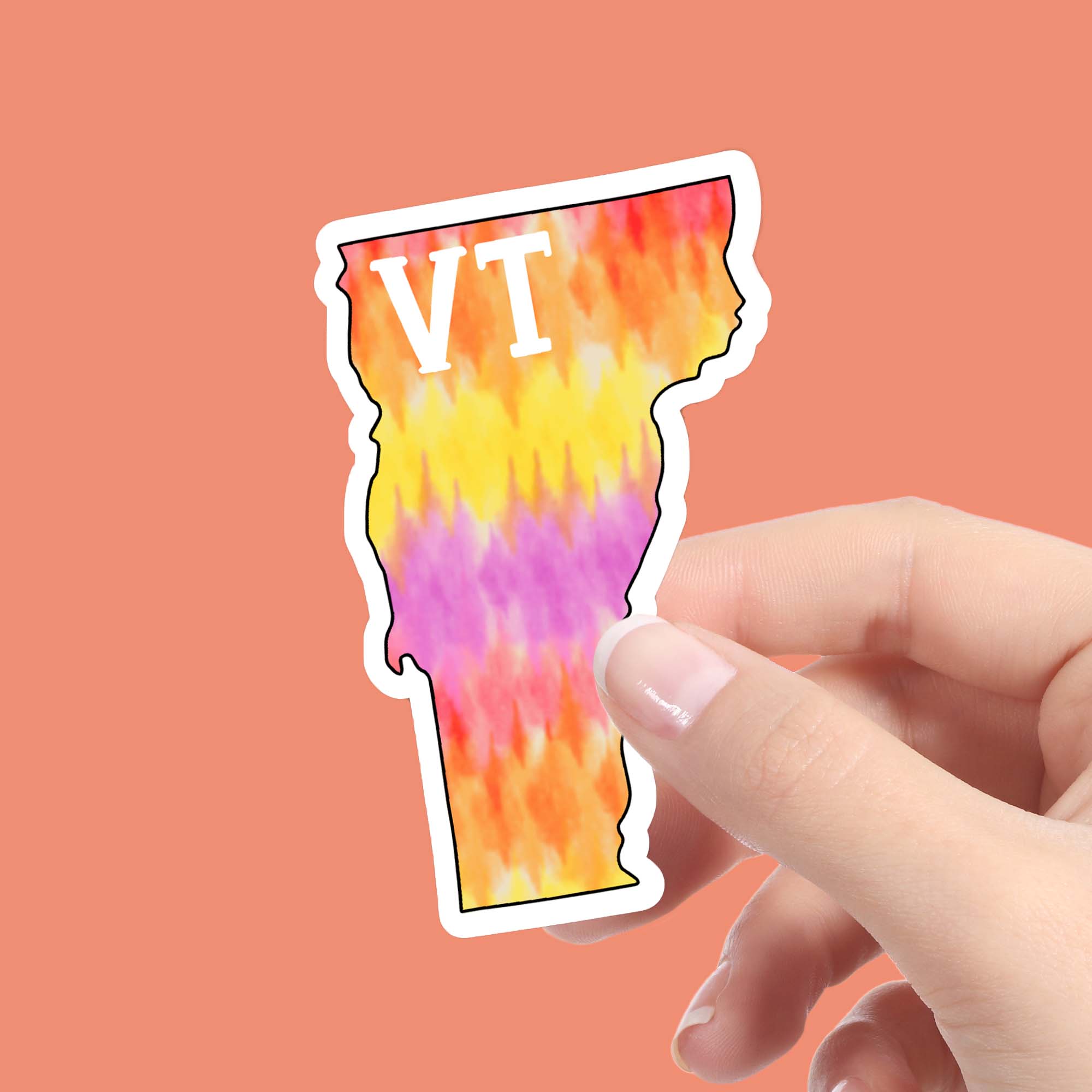  Vermont Tie Dye Stripes Sticker、mySite、elrpsem3k