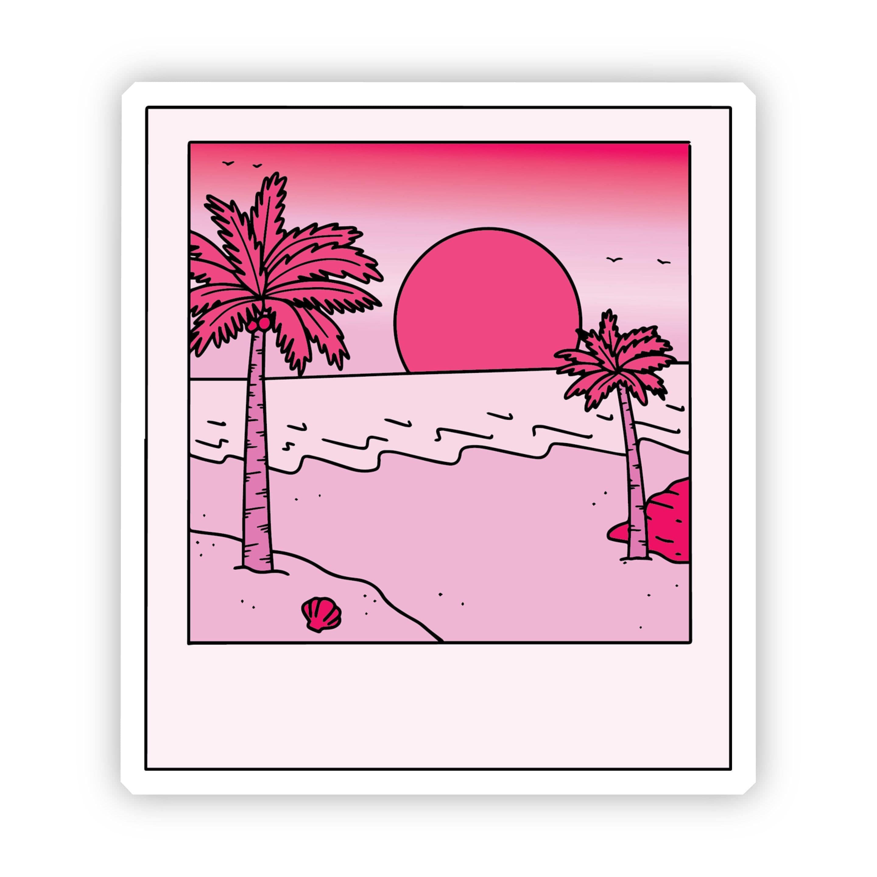  Sunset Picture Pink Aesthetic Sticker、mySite、elrpsem3k
