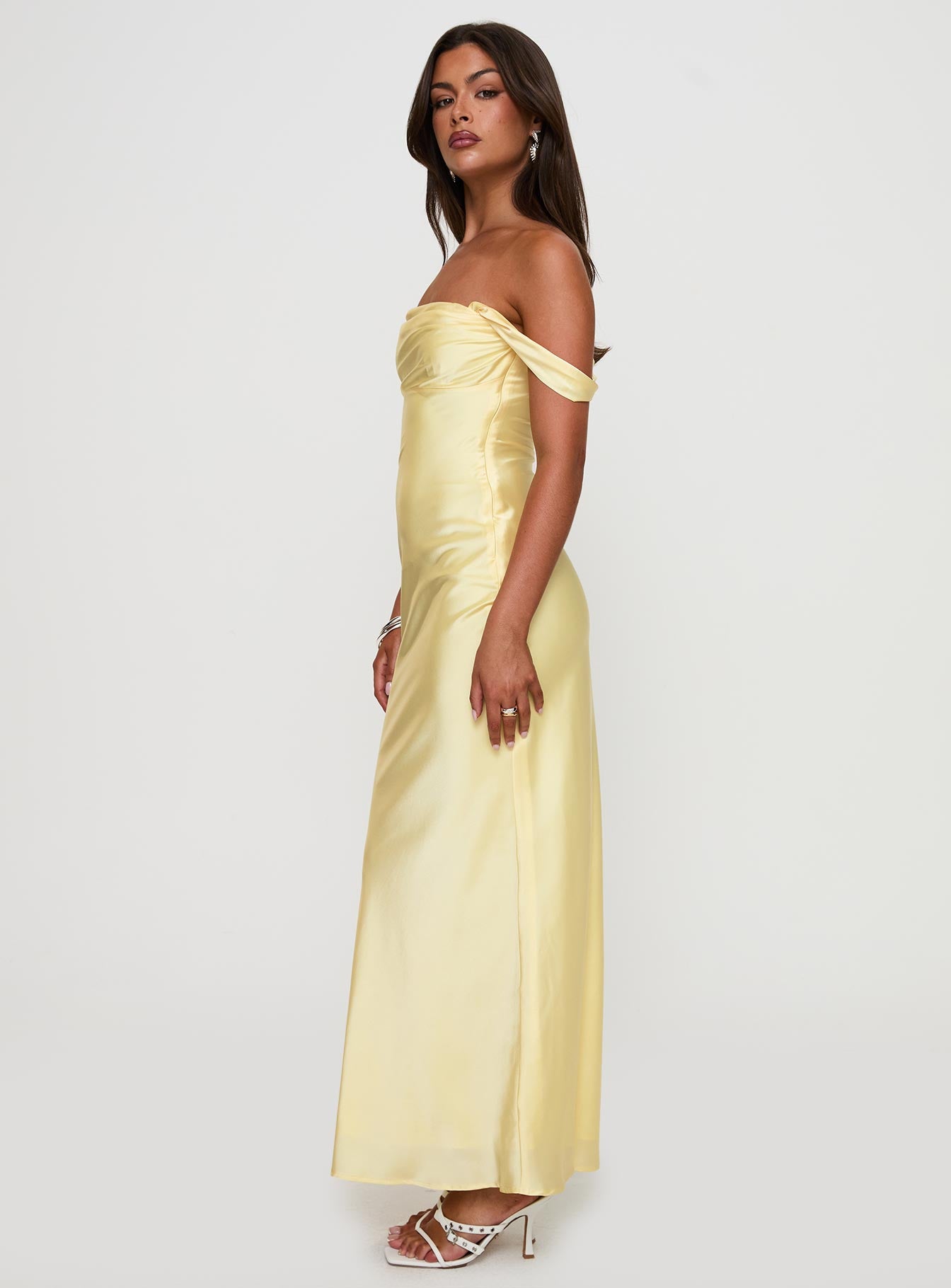 Azura Off The Shoulder Maxi Dress Yellow、mySite、solidvoid