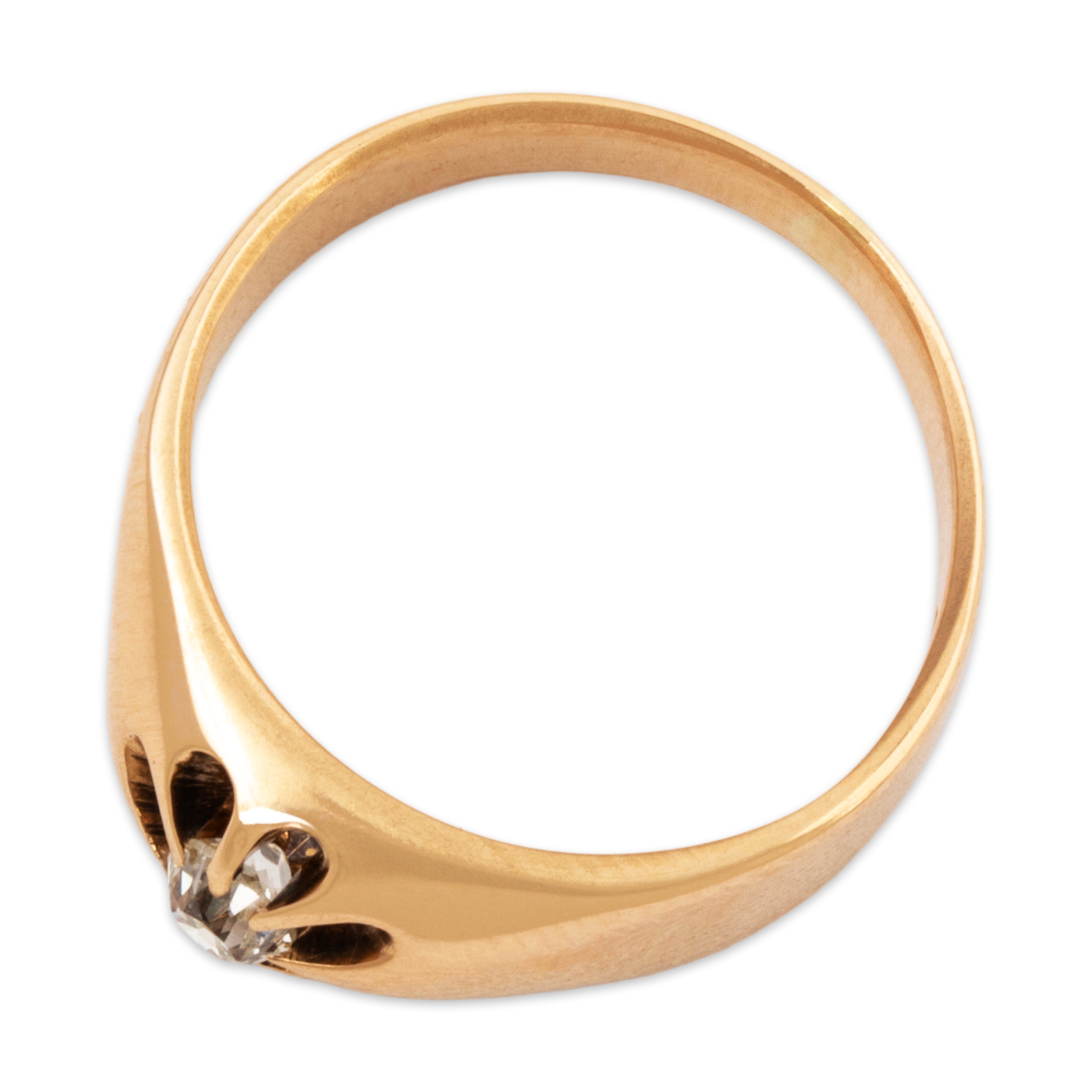 Antique Victorian 14k Rosy Yellow Gold Old Mine Cut Diamond Wide Band Ring 5.00、mySite、hinf8tx79