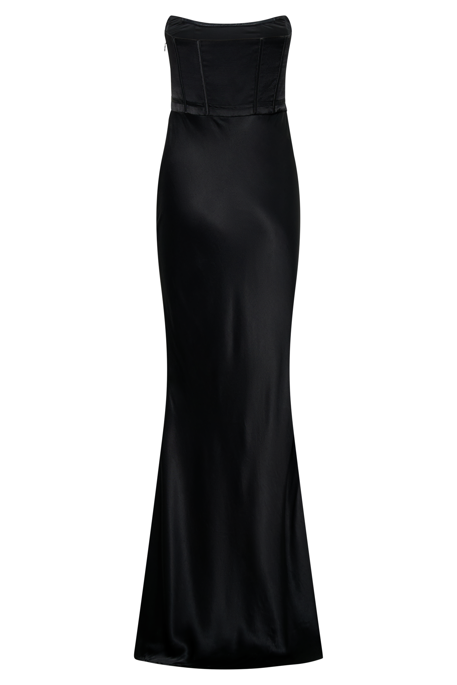 Harlow Satin Strapless Maxi Dress - Black、mySite、solidvoid