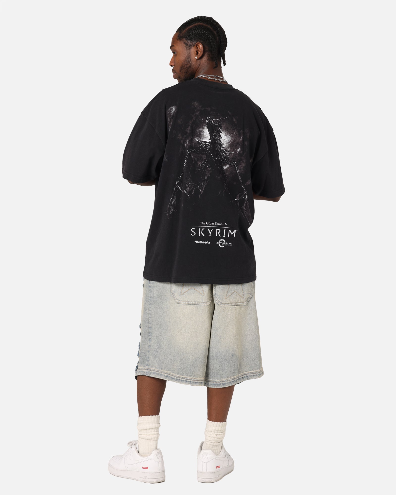 73 Studio X The Elder Scrolls V: Skyrim '11 Dragonborn Vintage T-Shirt Black Acidwash、mySite、zt4zffjzw