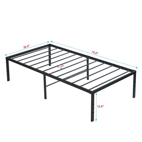 Twin Size Bed Frame , Heavy Duty Metal Bed Frame , Quick & Easy Assembly, No Noise, BlackTWIN、、casual