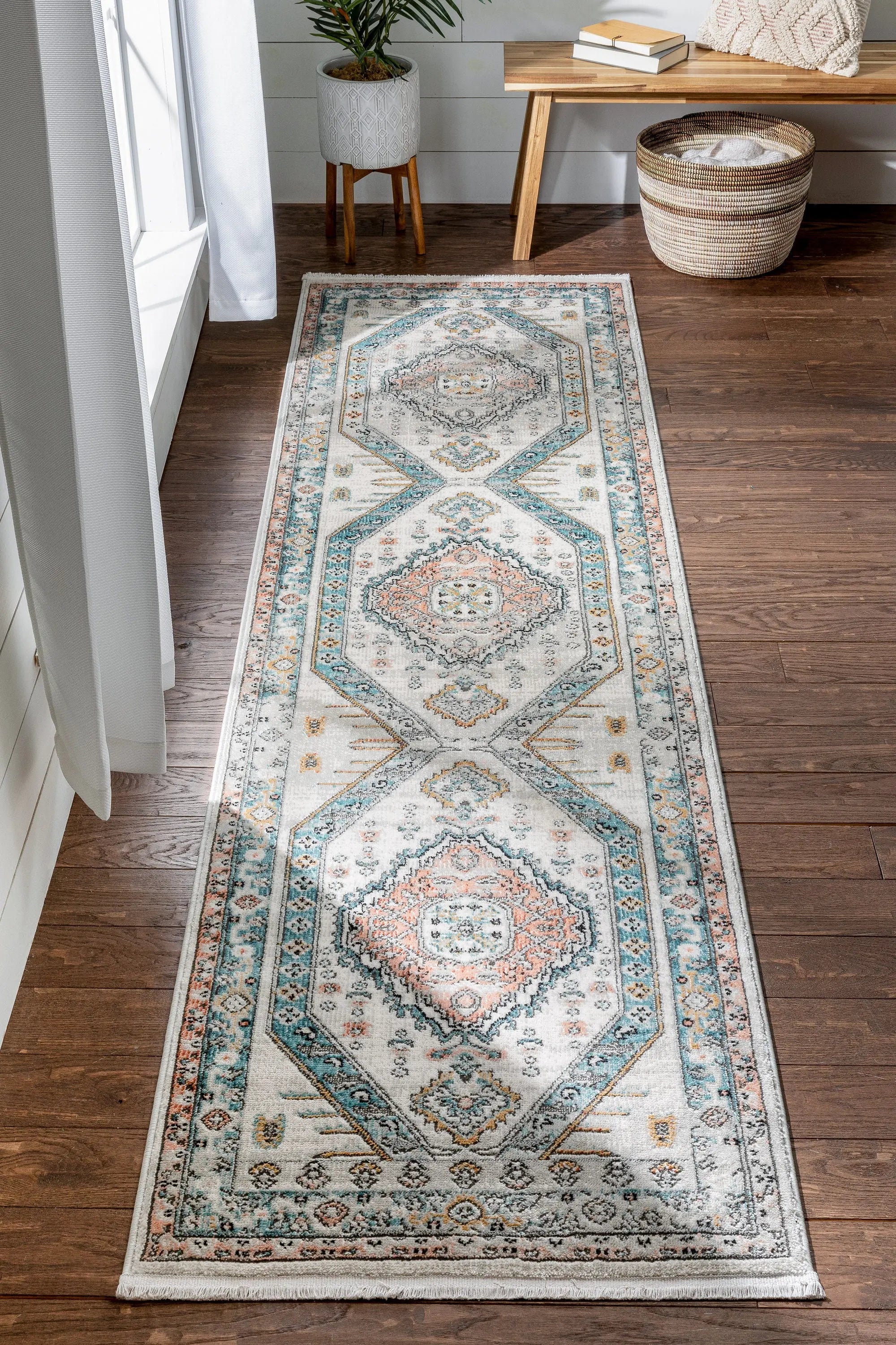 Jane Vintage Bohemian Aztec Tribal Blue Rug、mySite、gigharbornorthrealestate