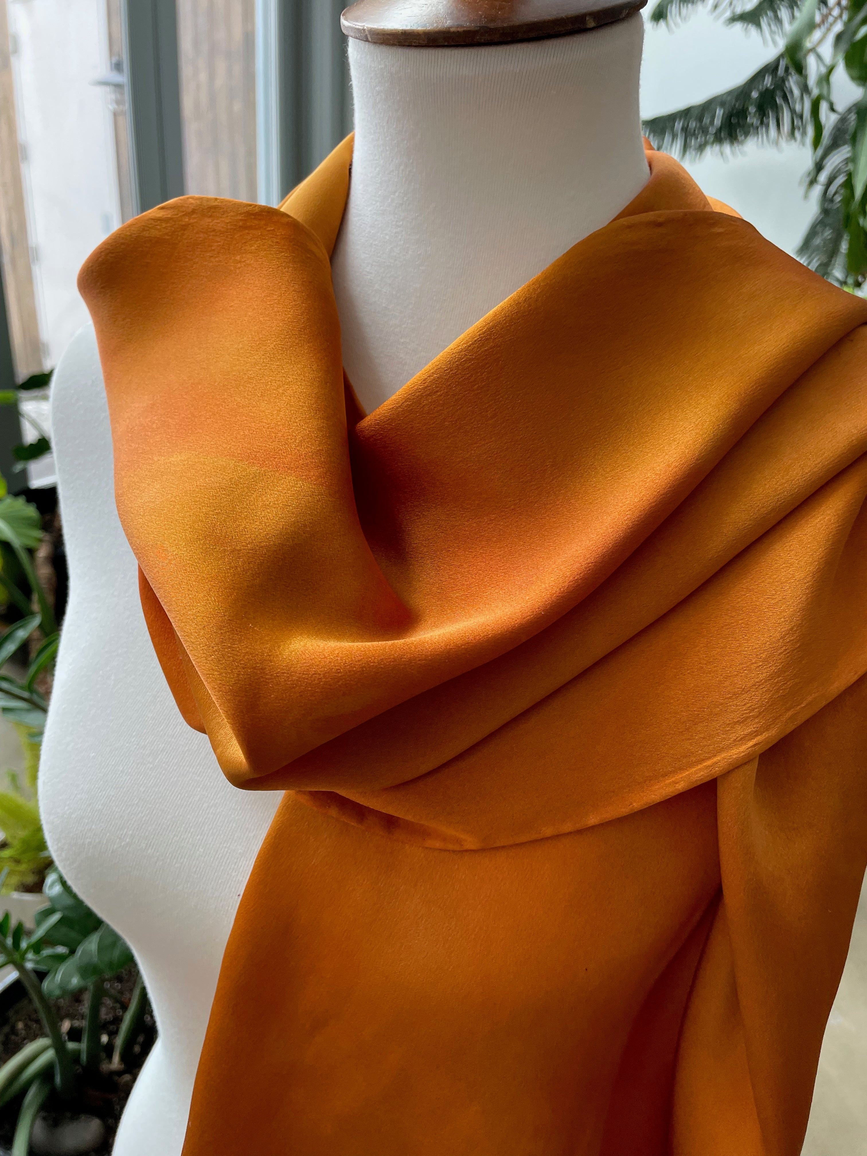 Silk Charmeuse Scarf: Vibrant Orange、mySite、topwebapps