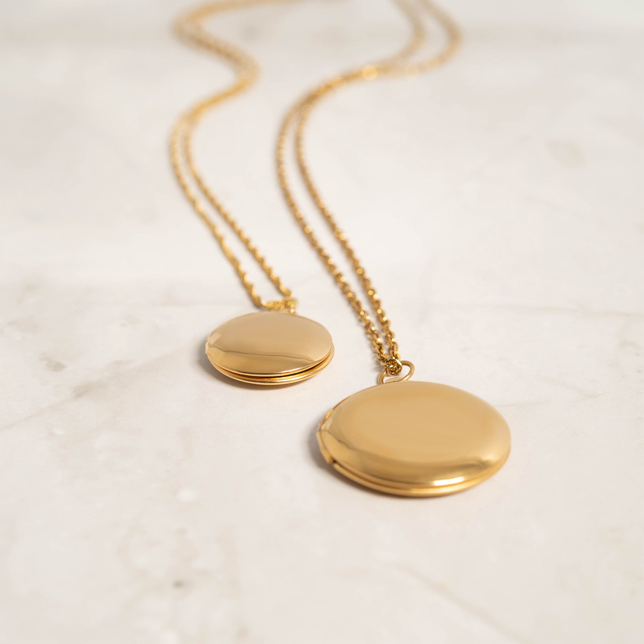 18K Gold PVD Stainless Steel Round Locket / PDL0241、mySite、dreamappss