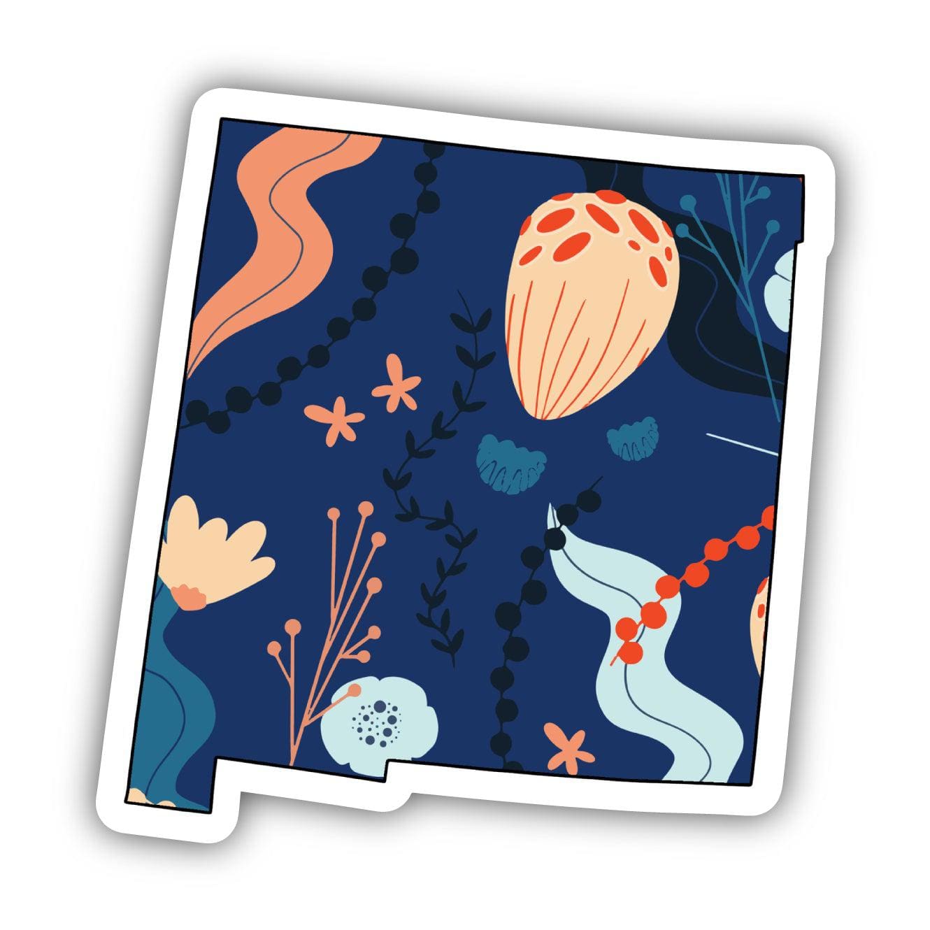  New Mexico Blue Floral Abstract Sticker、mySite、elrpsem3k