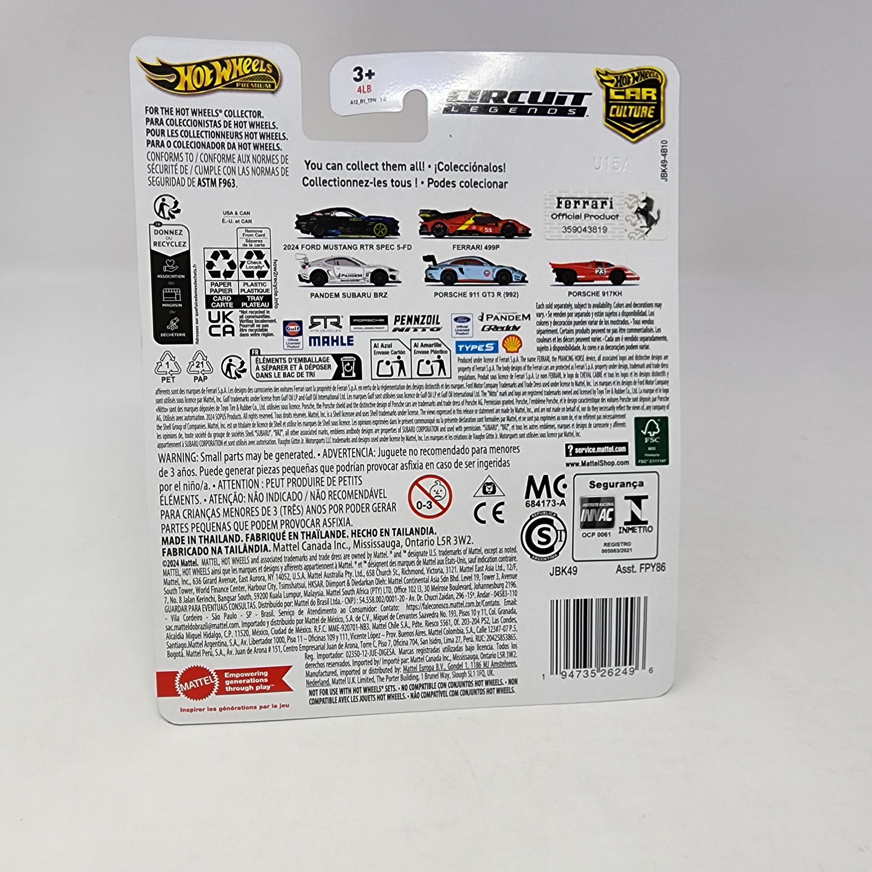 Ferrari 499P * 2025 Hot Wheels Car Culture Circuit Legends Case K、mySite、hgirdovlk