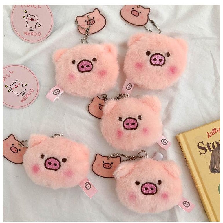 Plush Pig Butt and Face Key Chains Purse Decorations Pin、mySite、g9winljtr