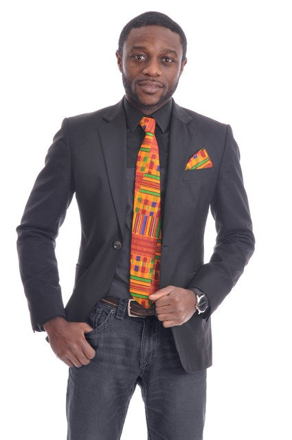 Unique Kente Print Necktie-DPT3227N、mySite、solidvoid